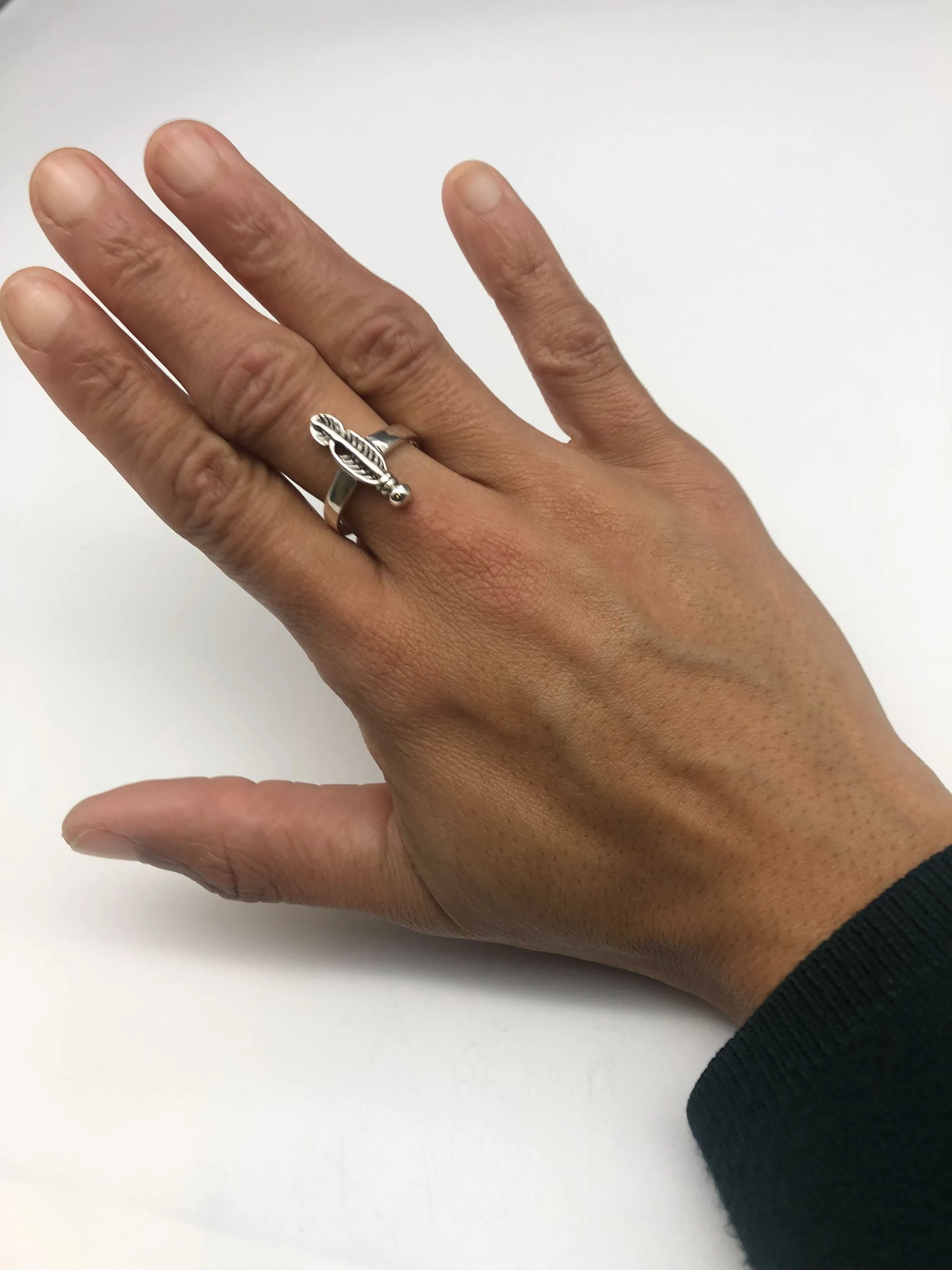 Silver Feather Ring - Feather Vintage Ring - Plume Ring