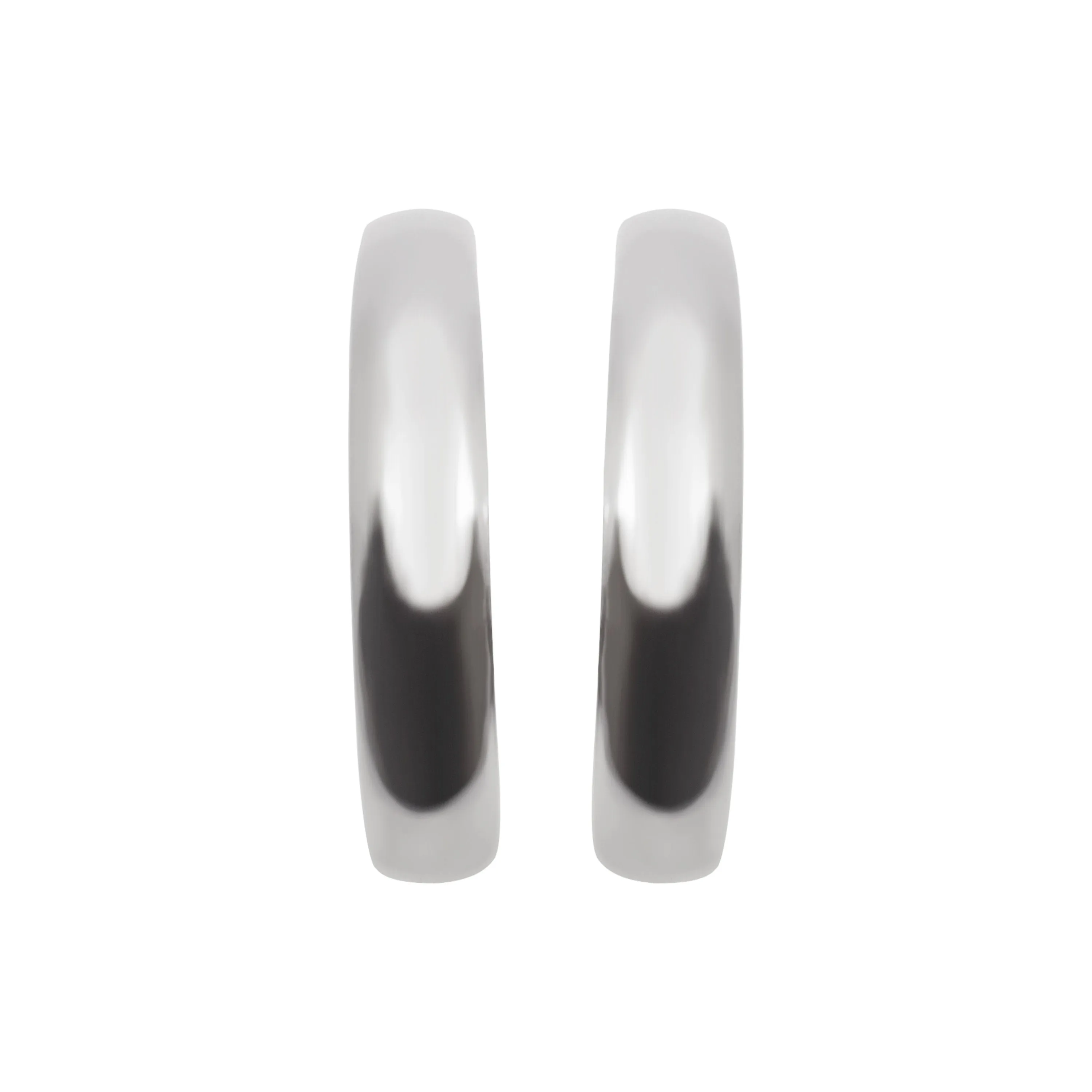 Silver Rounded Invisible Clip On Hoop Earrings