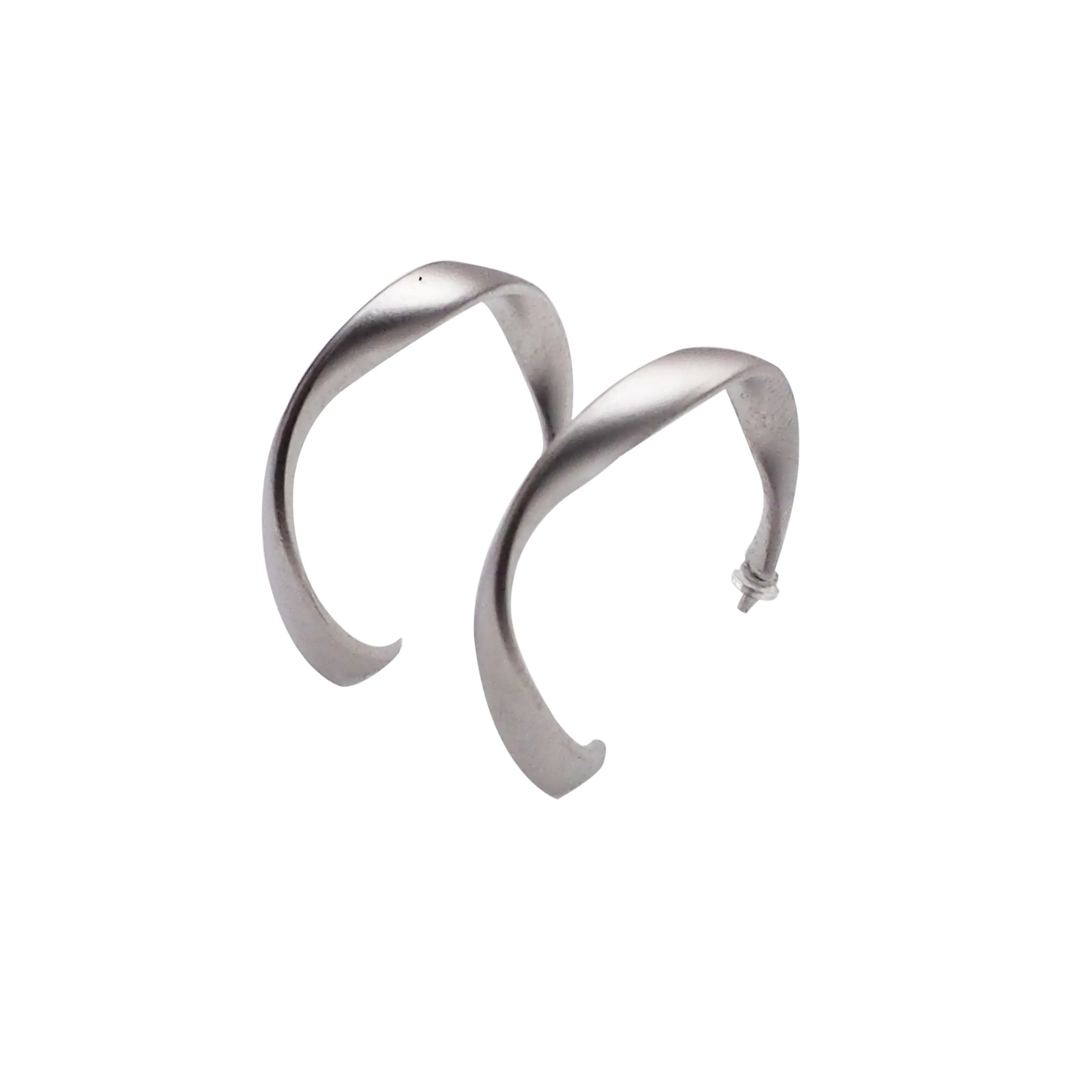 Silver Twisted Invisible Clip On Hoop Earrings
