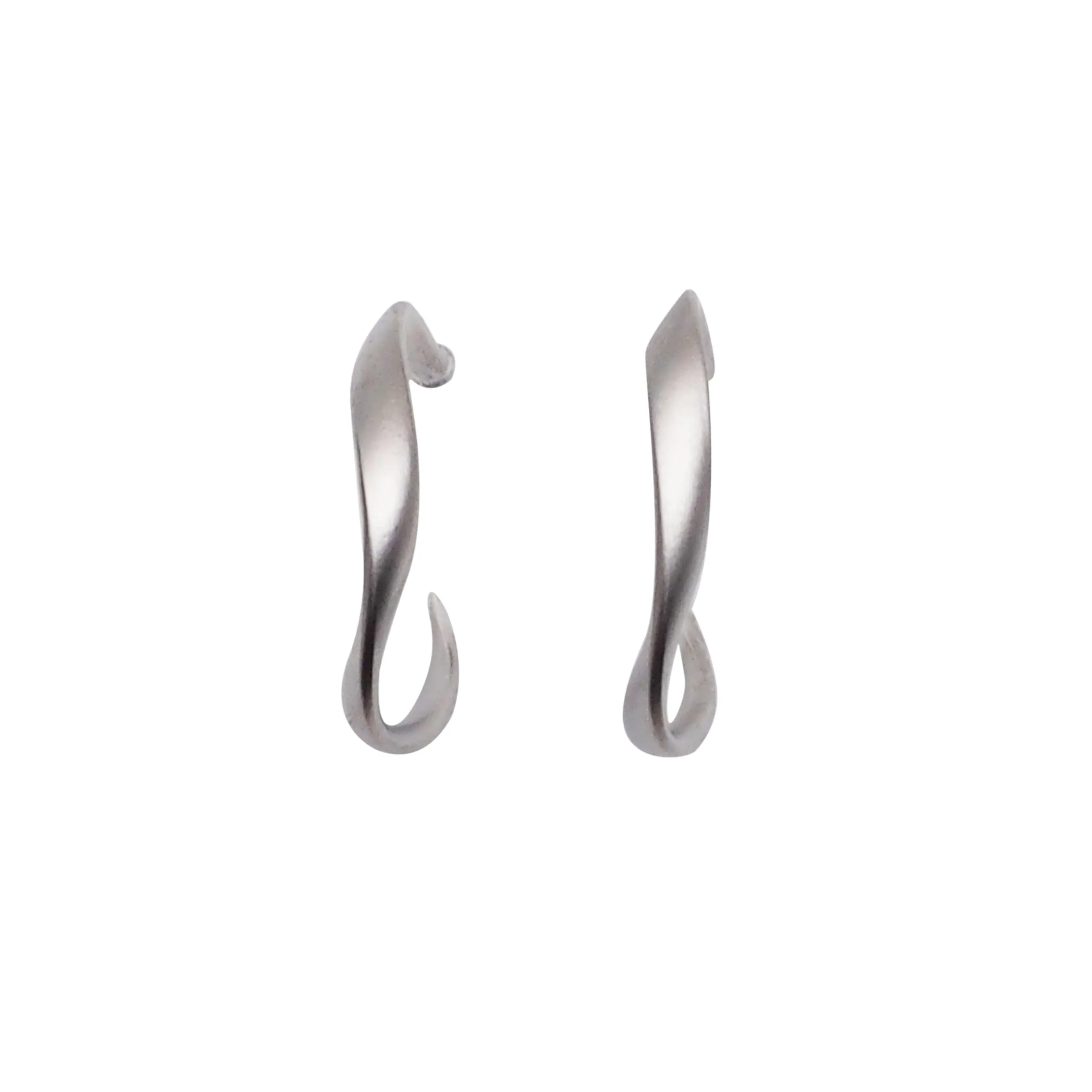 Silver Twisted Invisible Clip On Hoop Earrings
