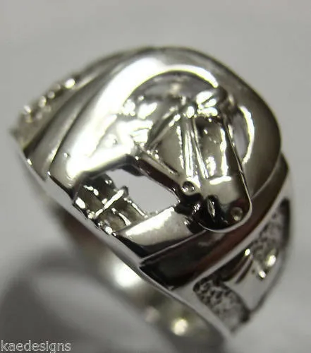 Size W  Kaedesigns, New Genuine Sterling Silver Large Horse Shoe Ring 390