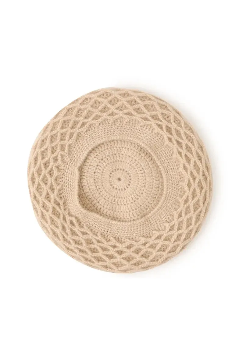 Slouchy Woven 100 Cashmere French Beret