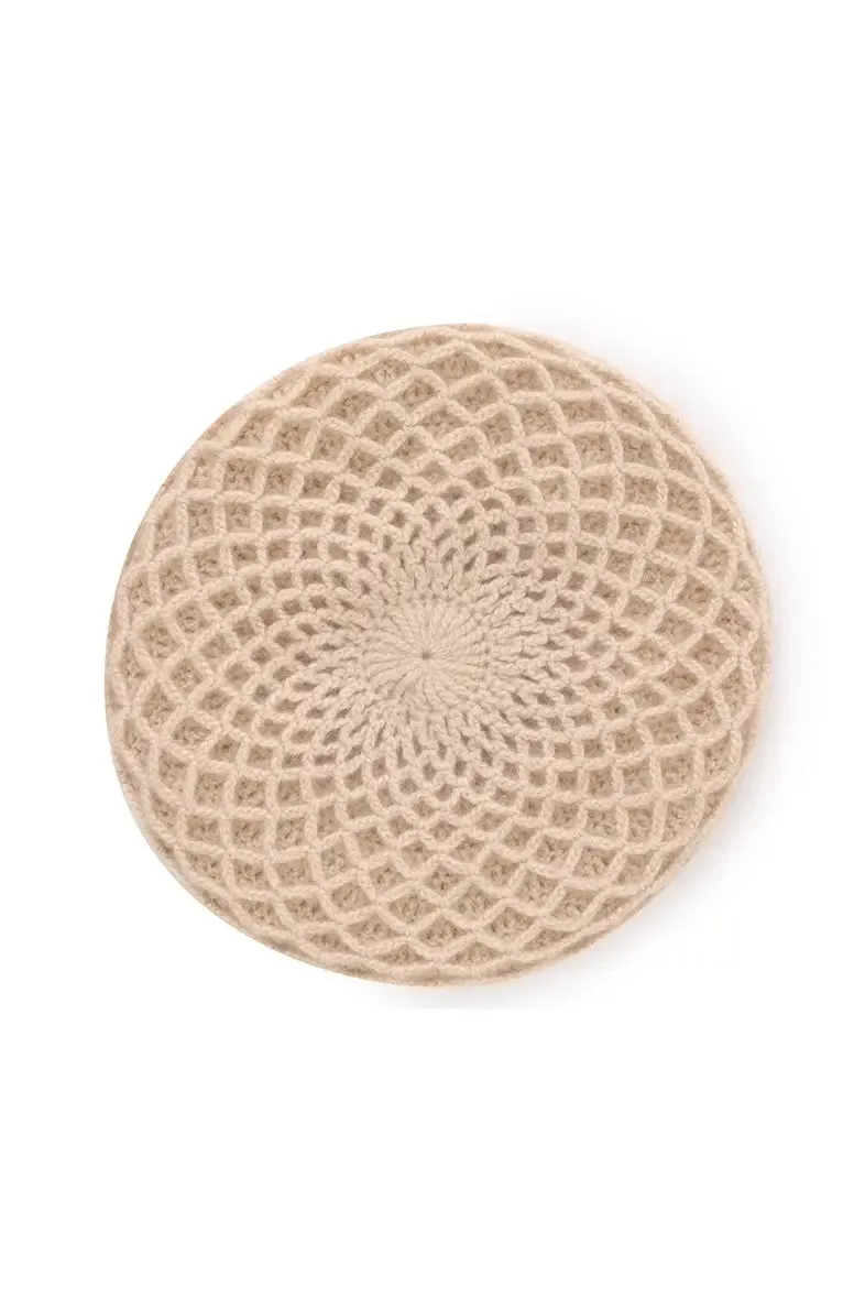 Slouchy Woven 100 Cashmere French Beret