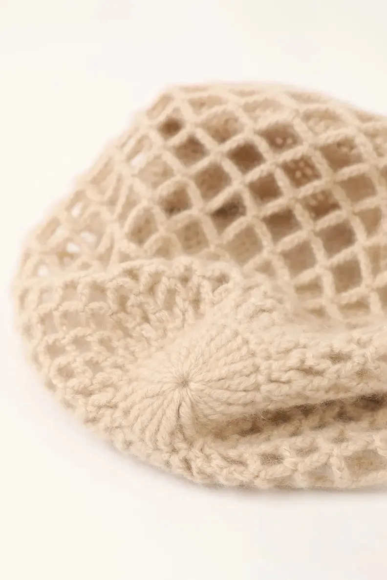 Slouchy Woven 100 Cashmere French Beret