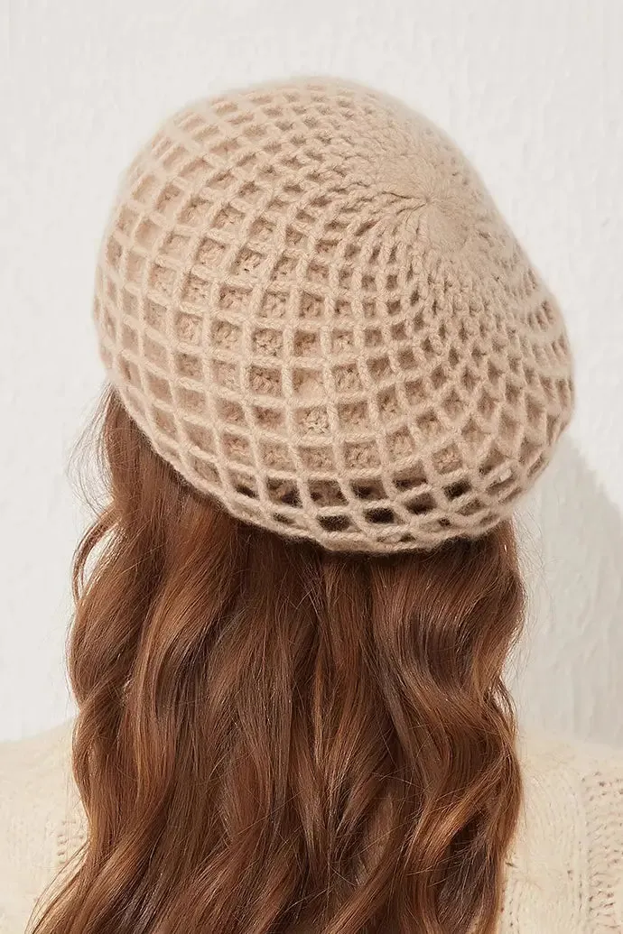 Slouchy Woven 100 Cashmere French Beret