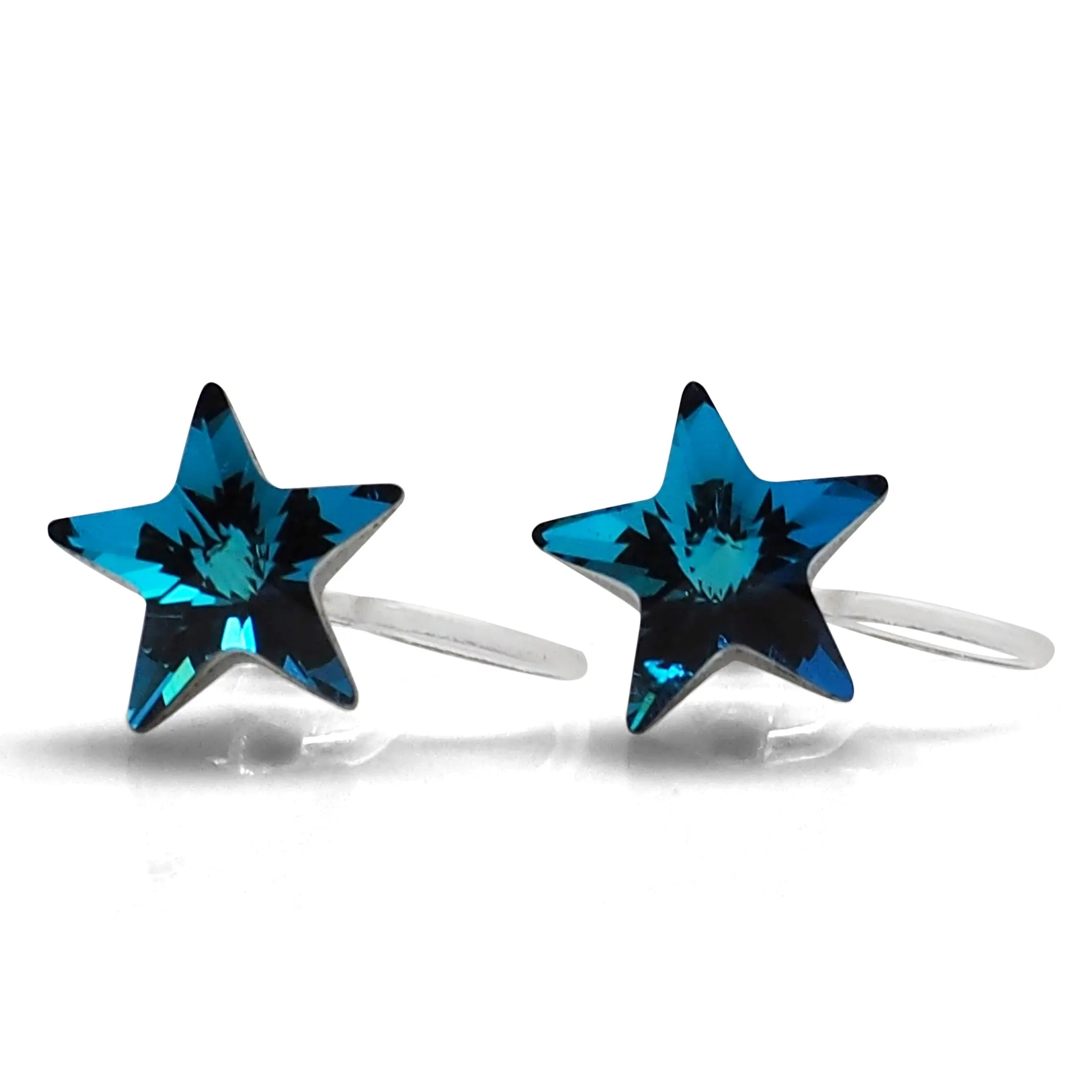 Star Swarovski Crystal Screw-Back Invisible Clip On Stud Earrings