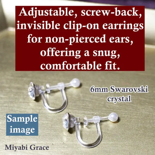 Star Swarovski Crystal Screw-Back Invisible Clip On Stud Earrings