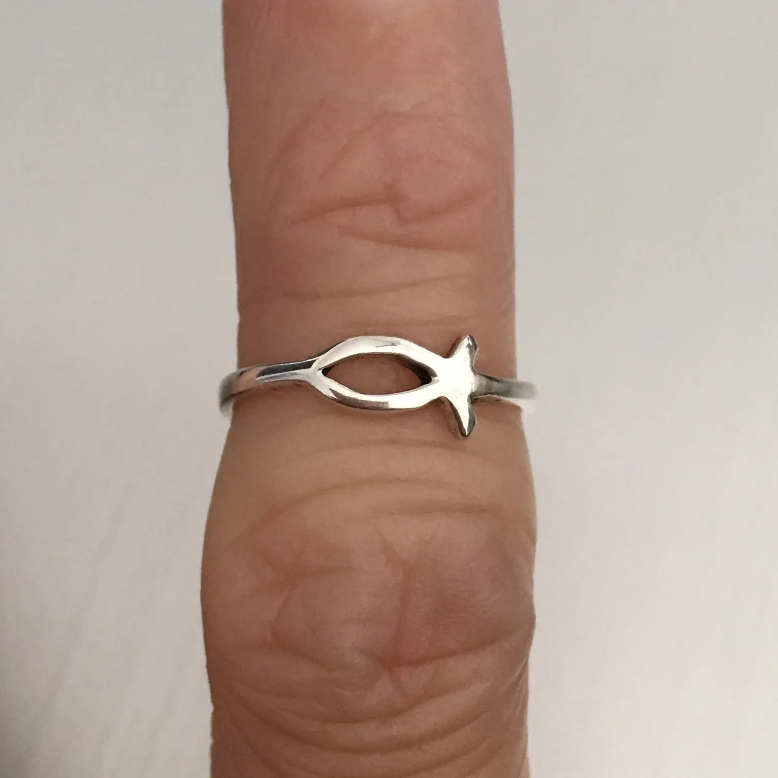 Sterling Silver Adjustable Icthus Toe Ring, Silver Ring, Fish Ring, Religious Ring