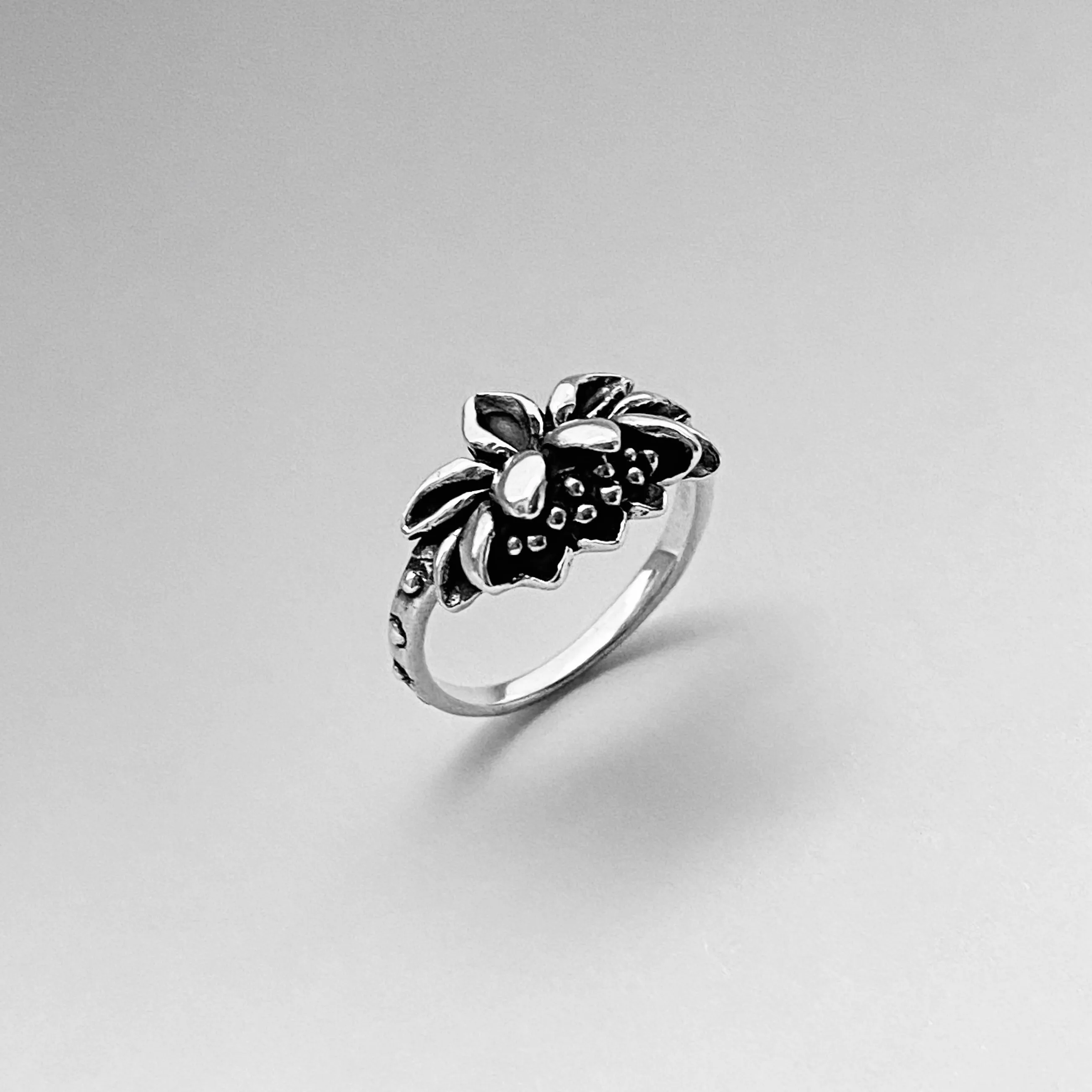 Sterling Silver Blooming Lotus Ring, Flower Ring, Spirit Ring, Boho Ring