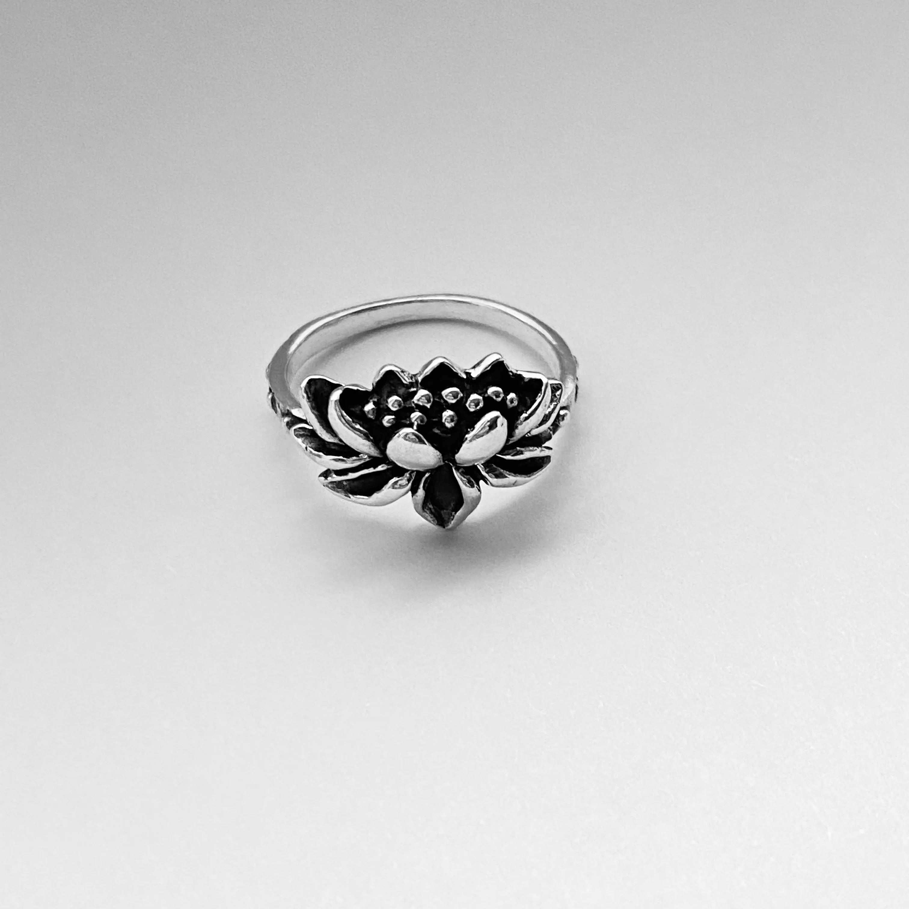 Sterling Silver Blooming Lotus Ring, Flower Ring, Spirit Ring, Boho Ring
