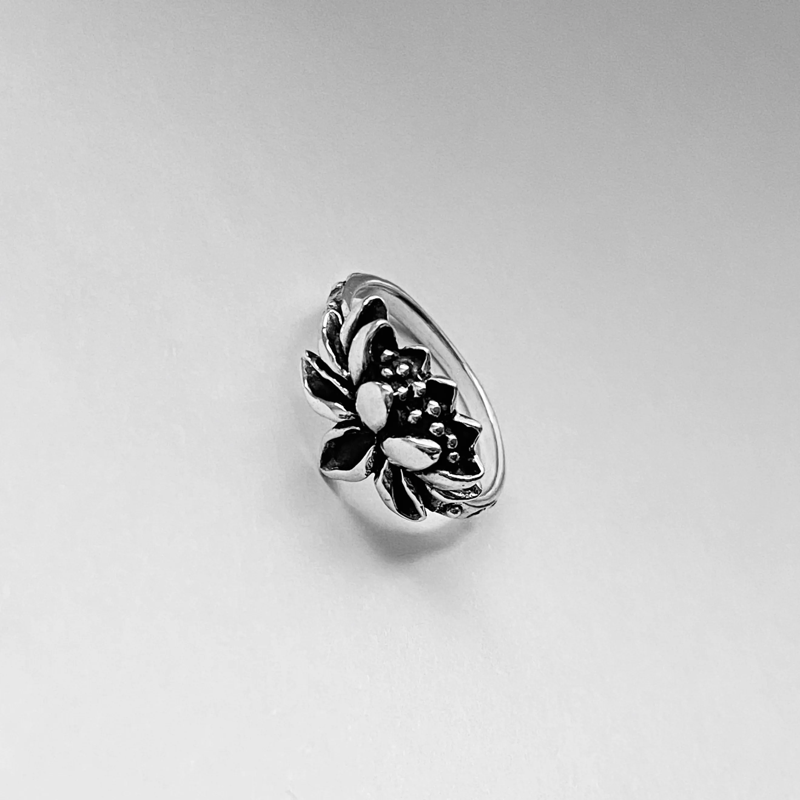 Sterling Silver Blooming Lotus Ring, Flower Ring, Spirit Ring, Boho Ring