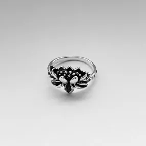 Sterling Silver Blooming Lotus Ring, Flower Ring, Spirit Ring, Boho Ring