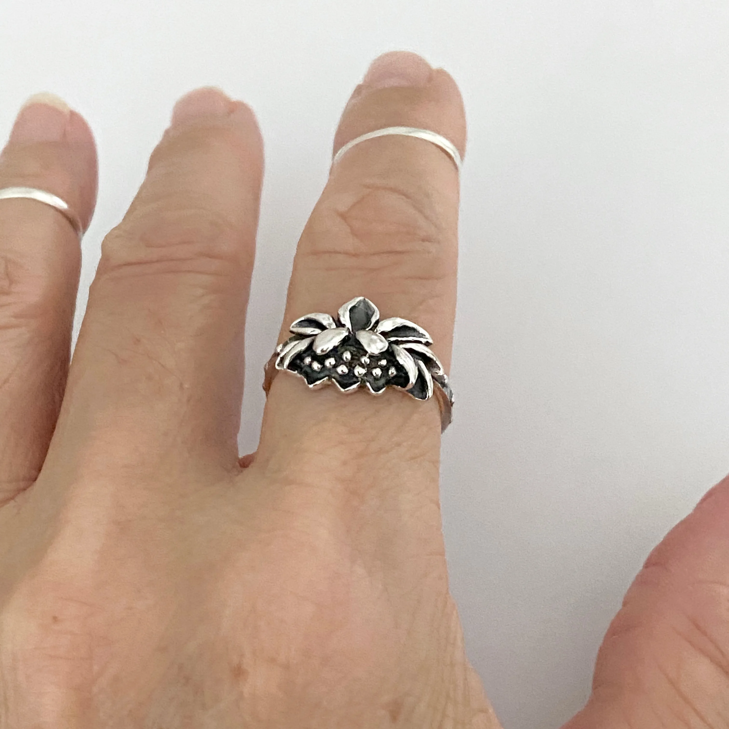 Sterling Silver Blooming Lotus Ring, Flower Ring, Spirit Ring, Boho Ring