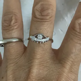 Sterling Silver CZ Eye Ring, Religious Ring, Evil Eye Ring, Silver Ring, protector Ring