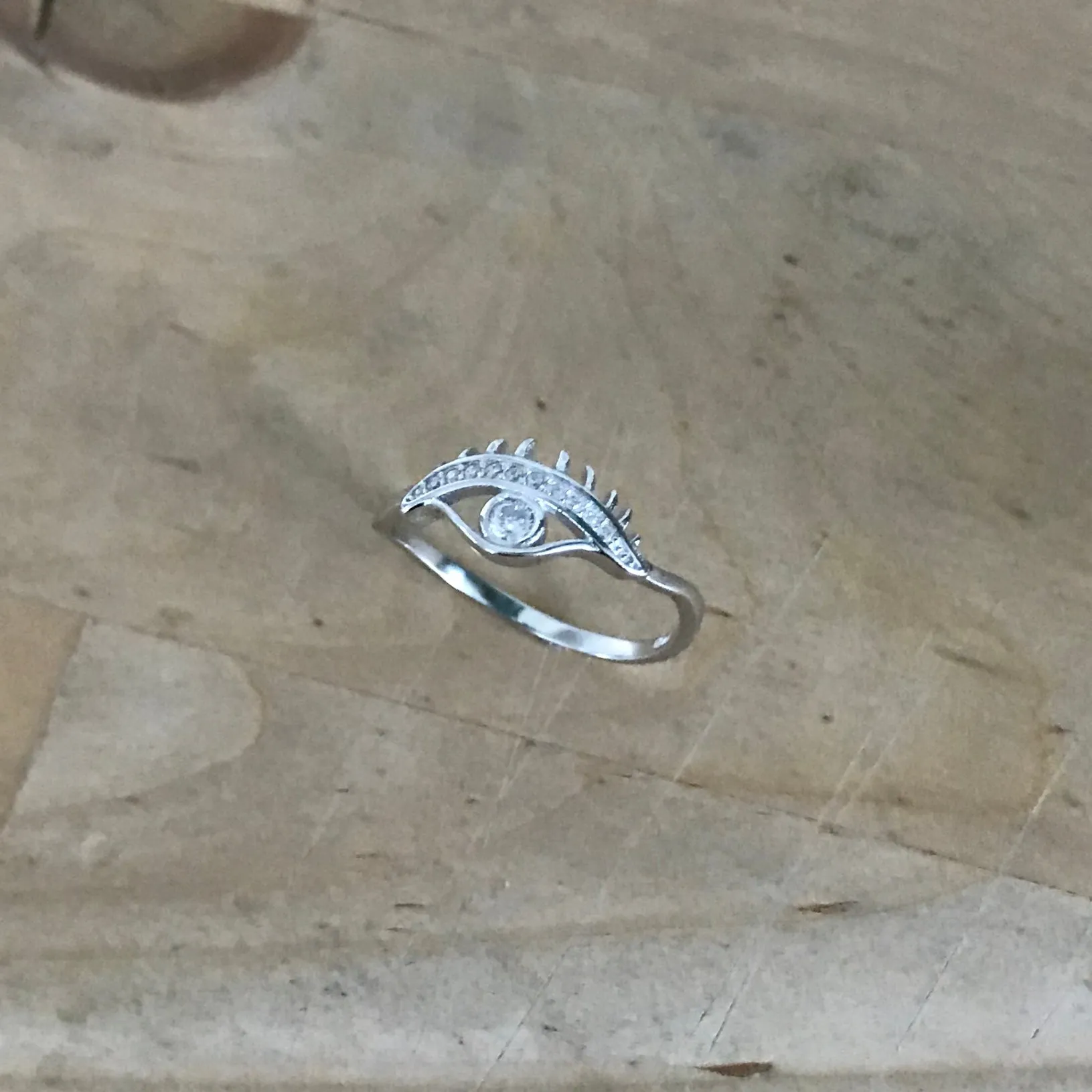 Sterling Silver CZ Eye Ring, Religious Ring, Evil Eye Ring, Silver Ring, protector Ring