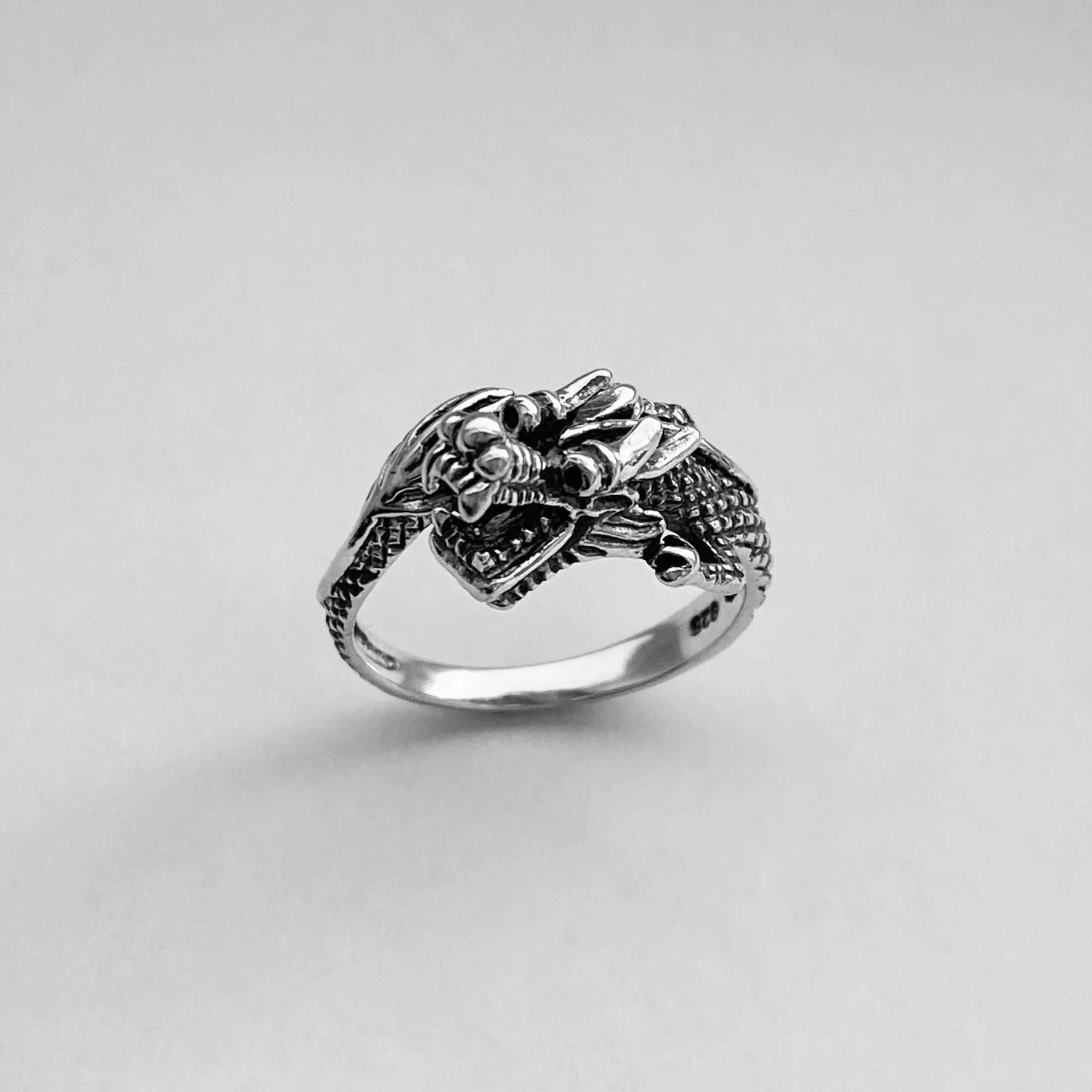 Sterling Silver Dragon Ring, Silver Ring, Boho Ring, Spirit Animal Ring