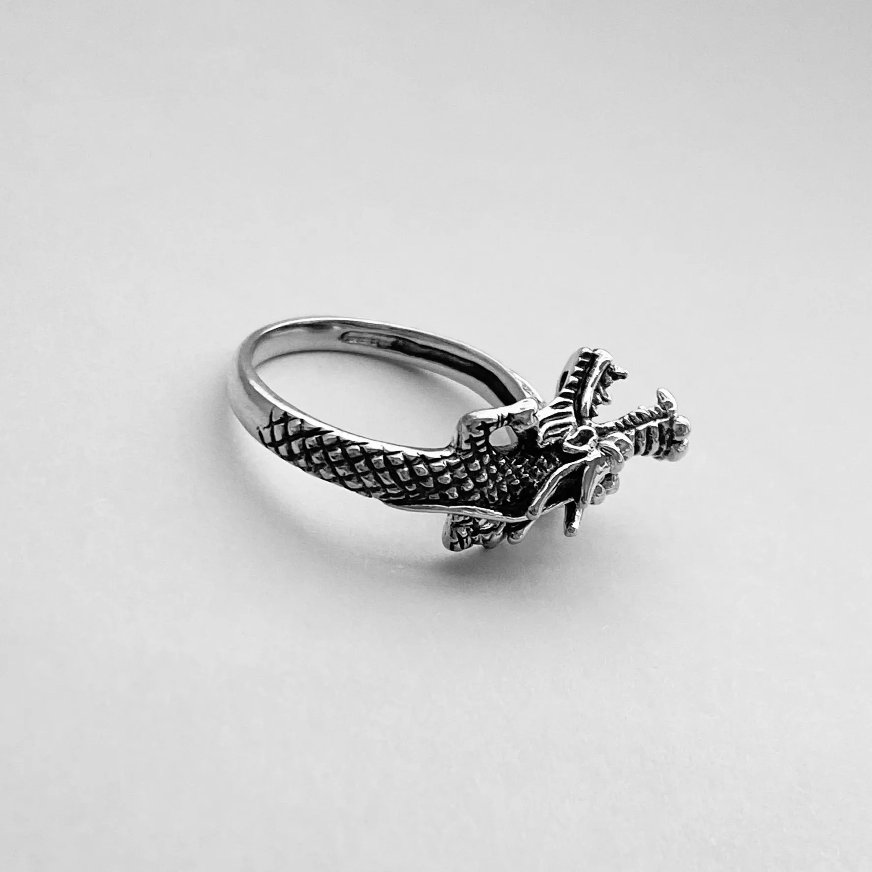 Sterling Silver Dragon Ring, Silver Ring, Boho Ring, Spirit Animal Ring