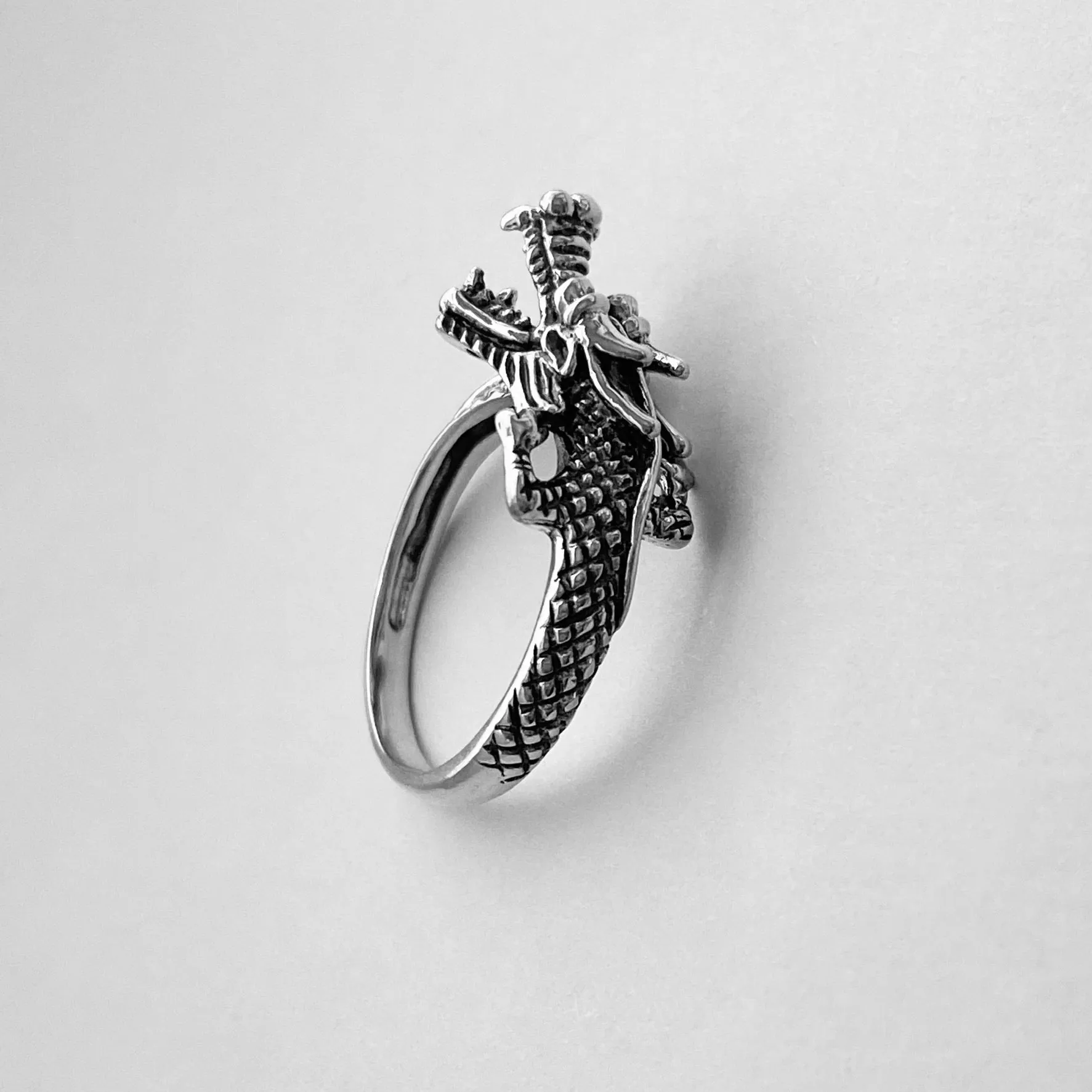 Sterling Silver Dragon Ring, Silver Ring, Boho Ring, Spirit Animal Ring