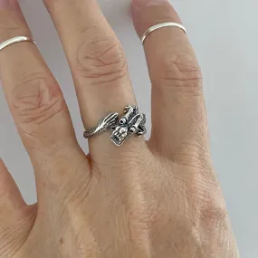 Sterling Silver Dragon Ring, Silver Ring, Boho Ring, Spirit Animal Ring