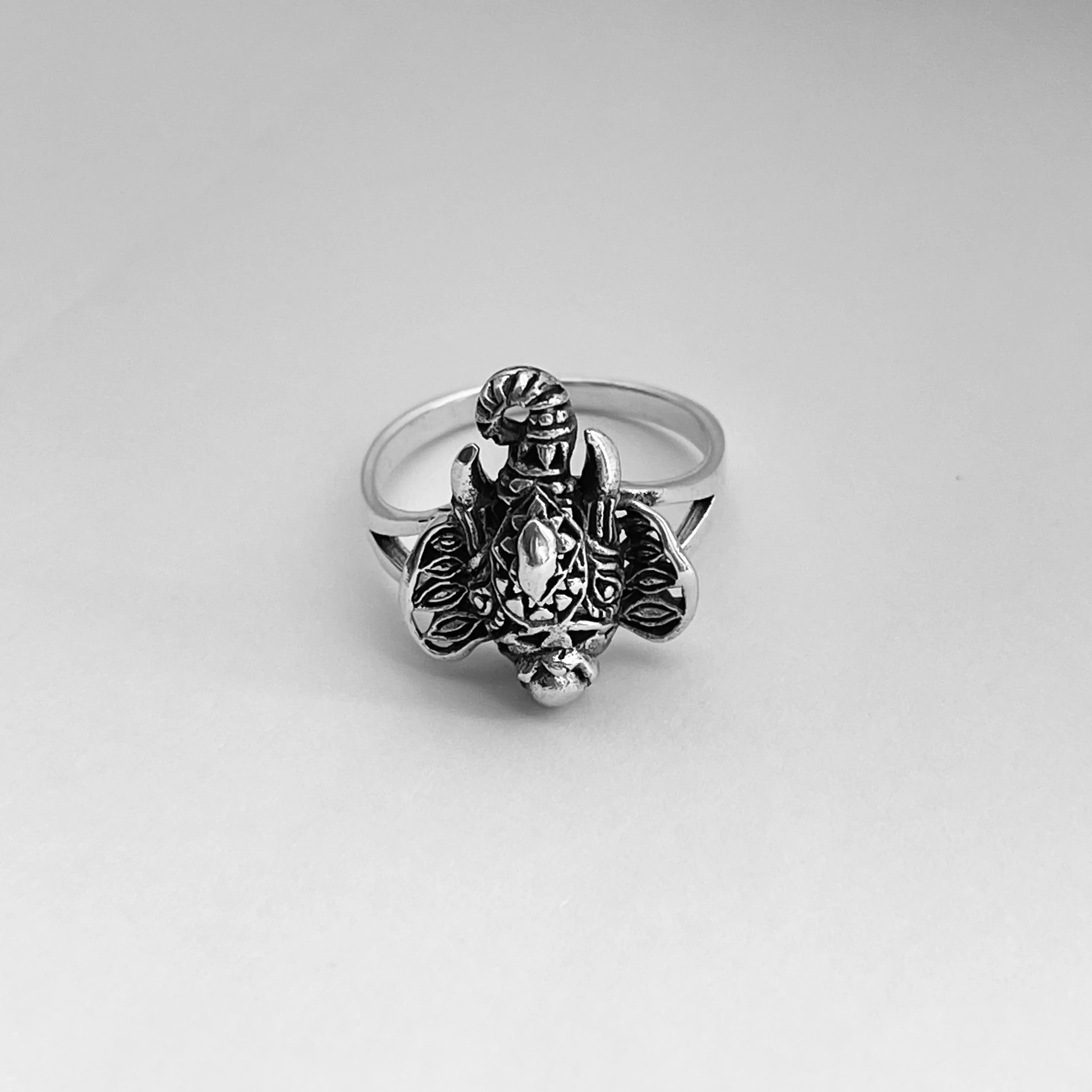 Sterling Silver Filigree Ganesha Elephant Ring, Silver Ring, Good Luck Ring, Boho Ring