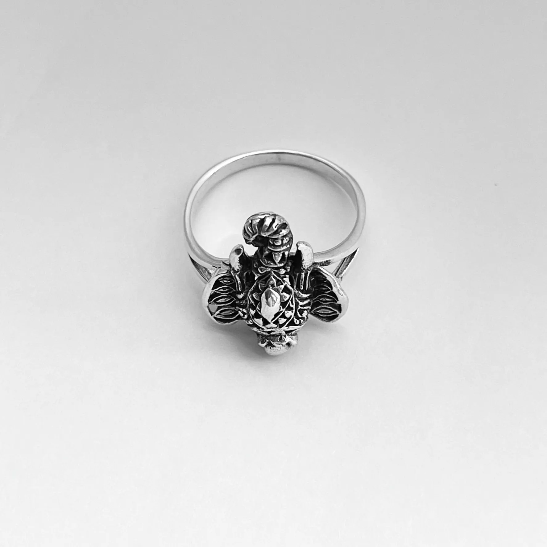 Sterling Silver Filigree Ganesha Elephant Ring, Silver Ring, Good Luck Ring, Boho Ring