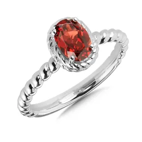 STERLING SILVER GARNET RING