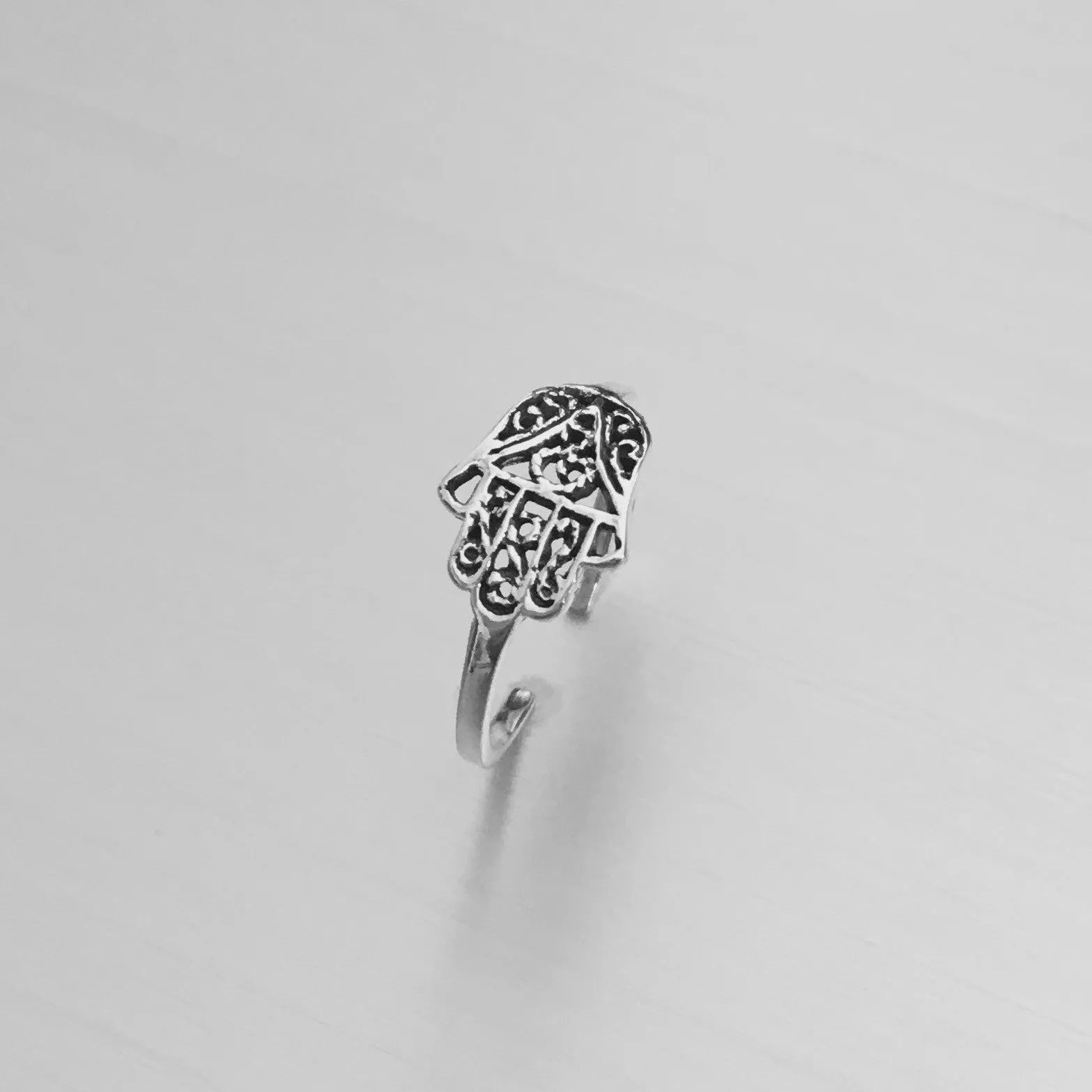 Sterling Silver Hand of Fatima Toe Ring, Religious Ring, Hamsa Ring
