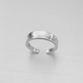 Sterling Silver High Polish Concave Toe Ring, Silver Ring, Boho Ring, Silver Band