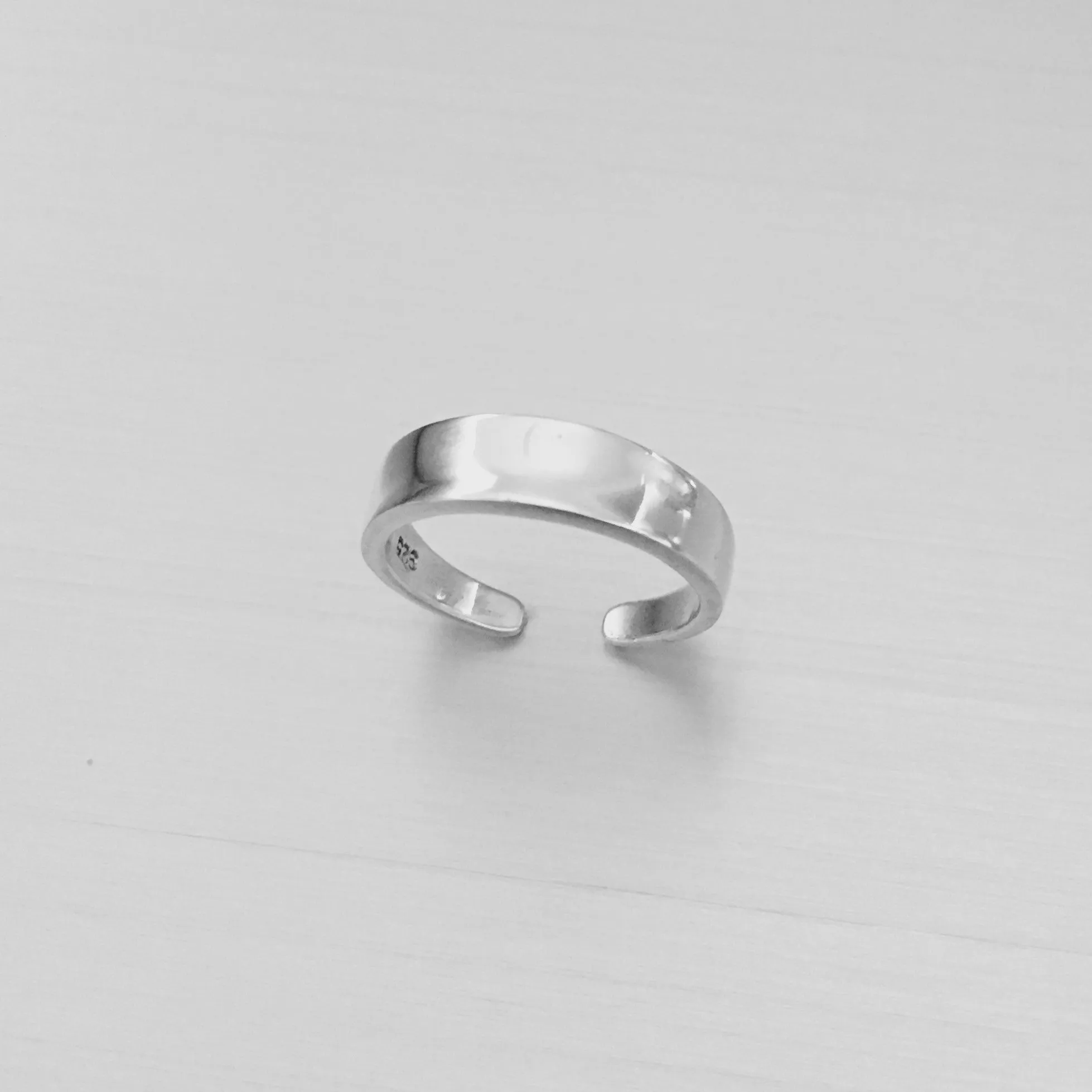 Sterling Silver High Polish Concave Toe Ring, Silver Ring, Boho Ring, Silver Band