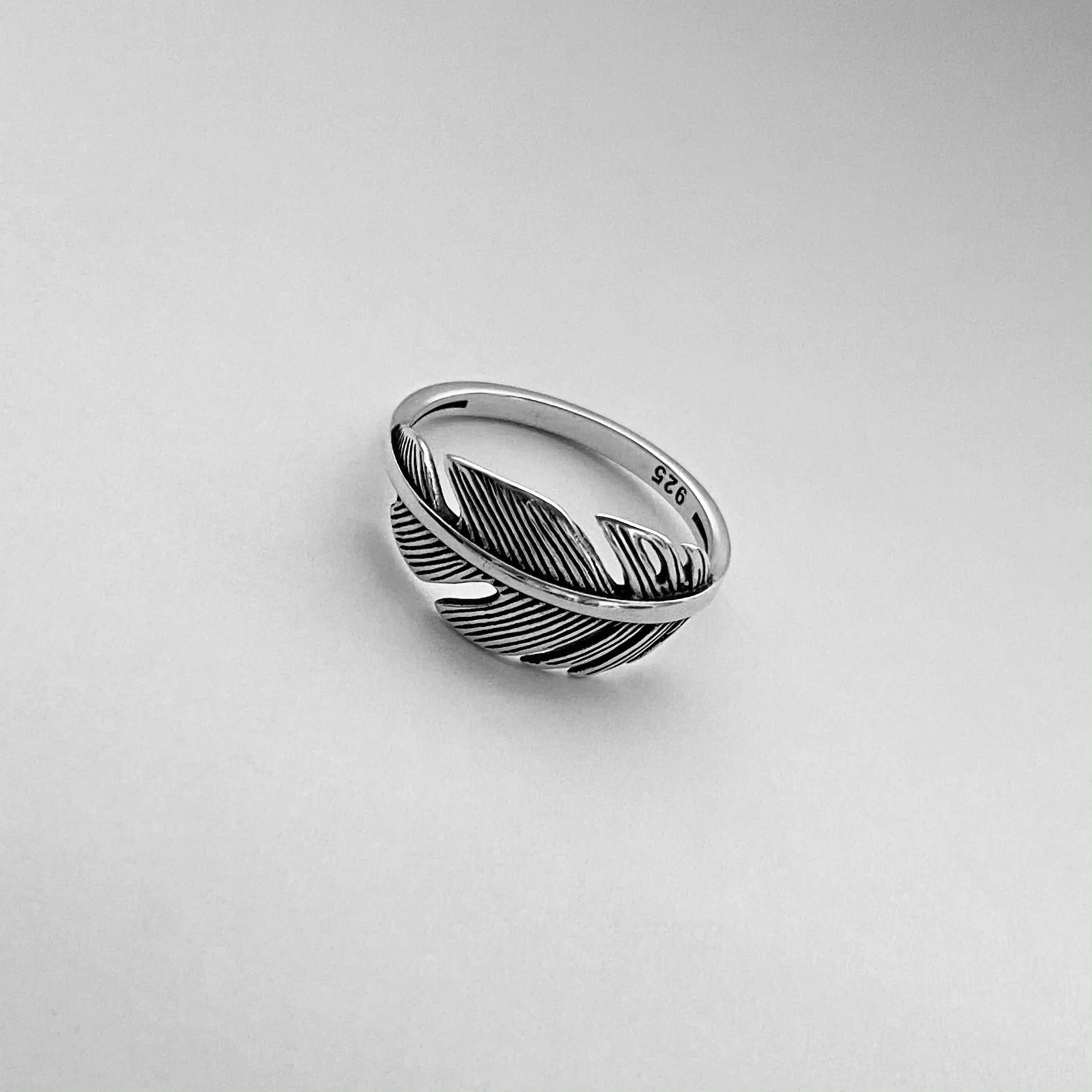 Sterling Silver Large Feather Ring, Silver Ring, Boho Ring, Angels Wing, Religious Ring