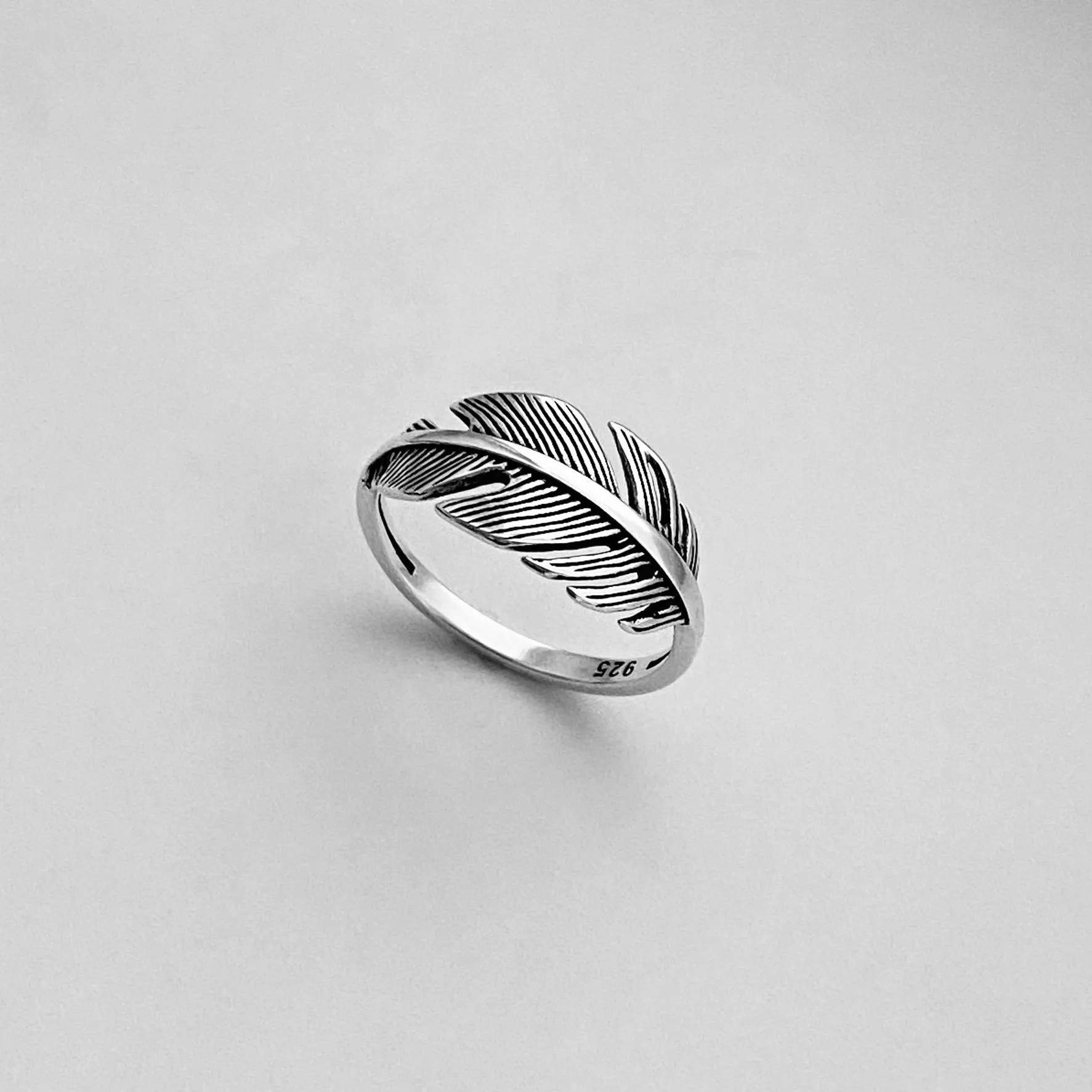 Sterling Silver Large Feather Ring, Silver Ring, Boho Ring, Angels Wing, Religious Ring