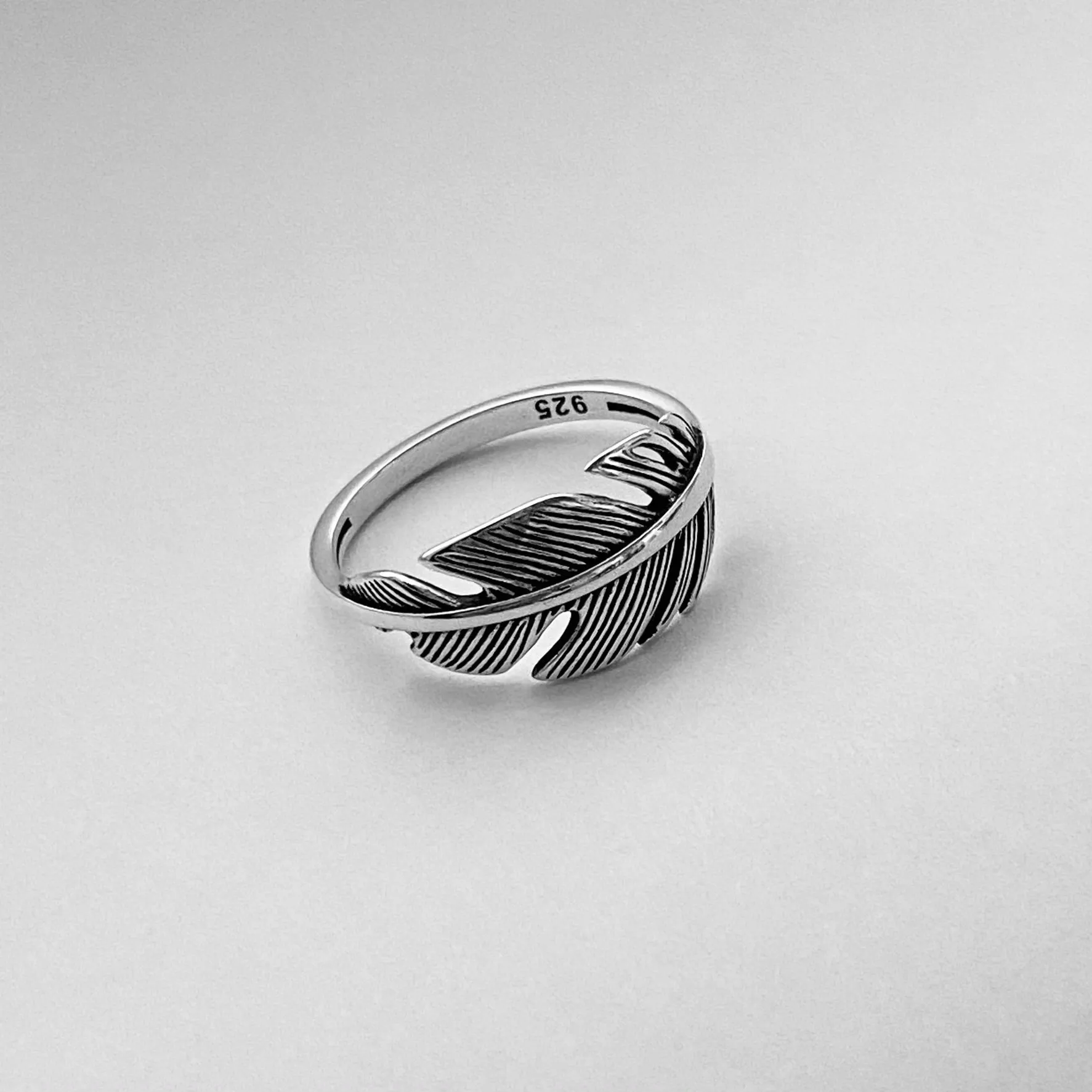 Sterling Silver Large Feather Ring, Silver Ring, Boho Ring, Angels Wing, Religious Ring