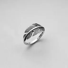 Sterling Silver Large Feather Ring, Silver Ring, Boho Ring, Angels Wing, Religious Ring