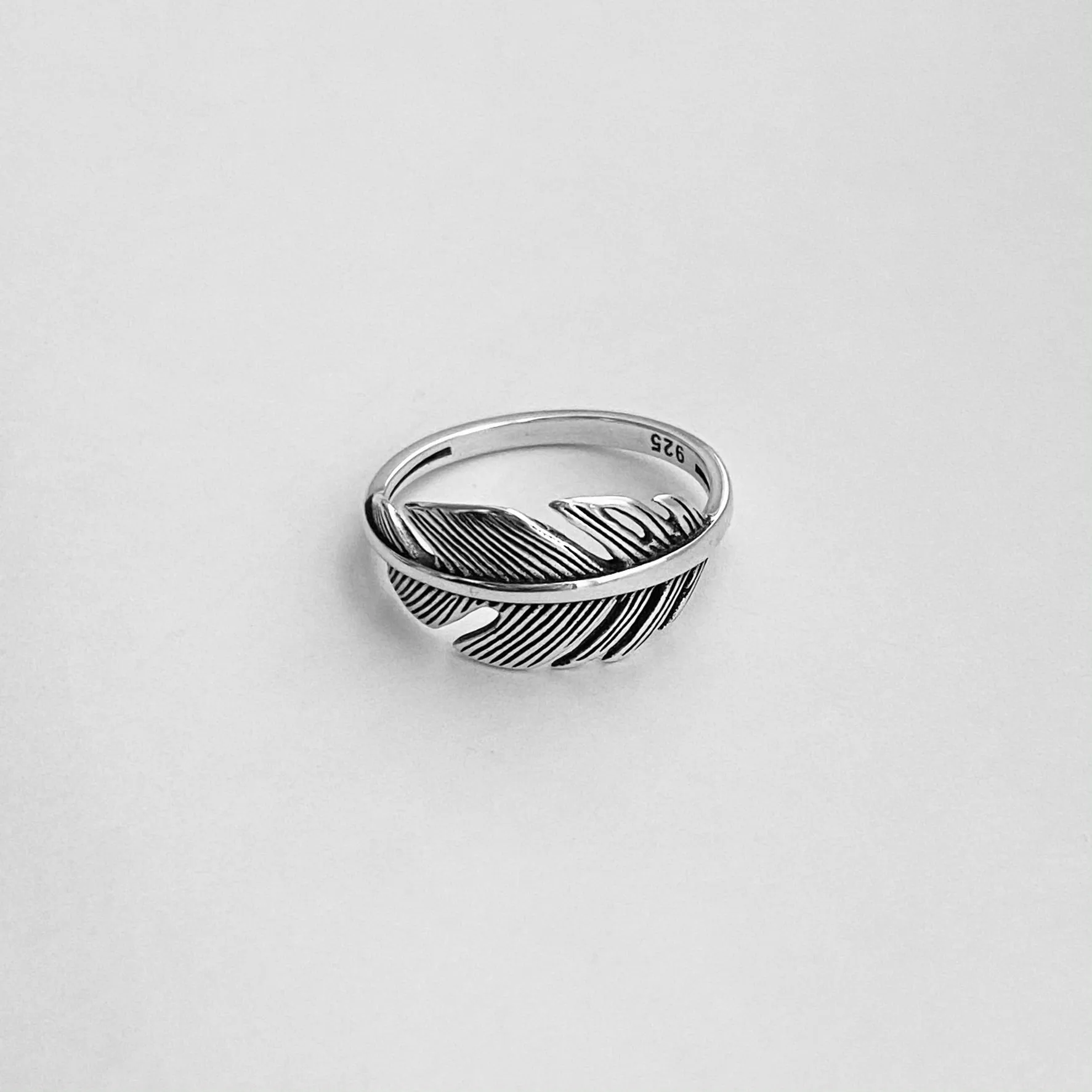 Sterling Silver Large Feather Ring, Silver Ring, Boho Ring, Angels Wing, Religious Ring