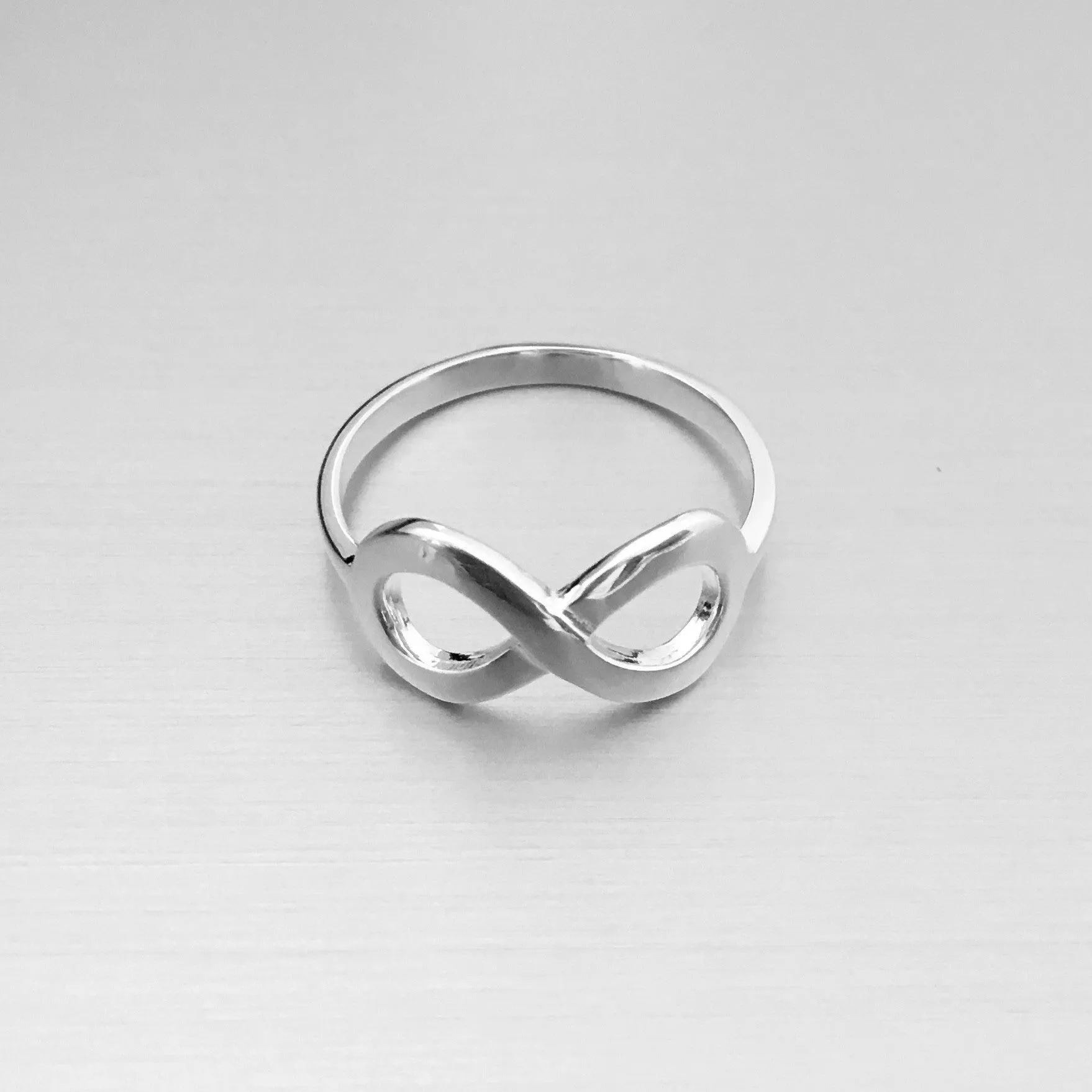 Sterling Silver Large Infinity Ring, Silver Ring, Love Ring