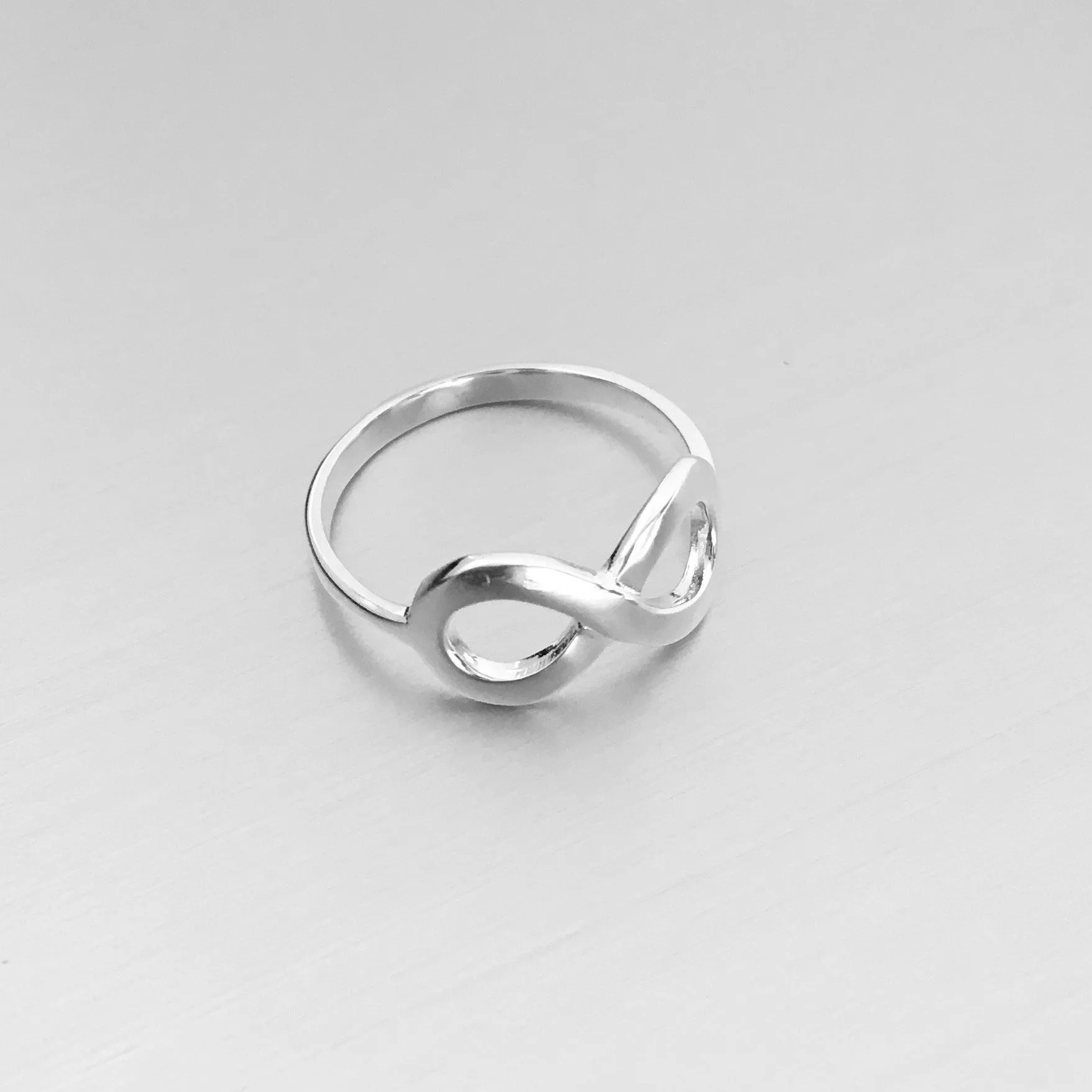 Sterling Silver Large Infinity Ring, Silver Ring, Love Ring
