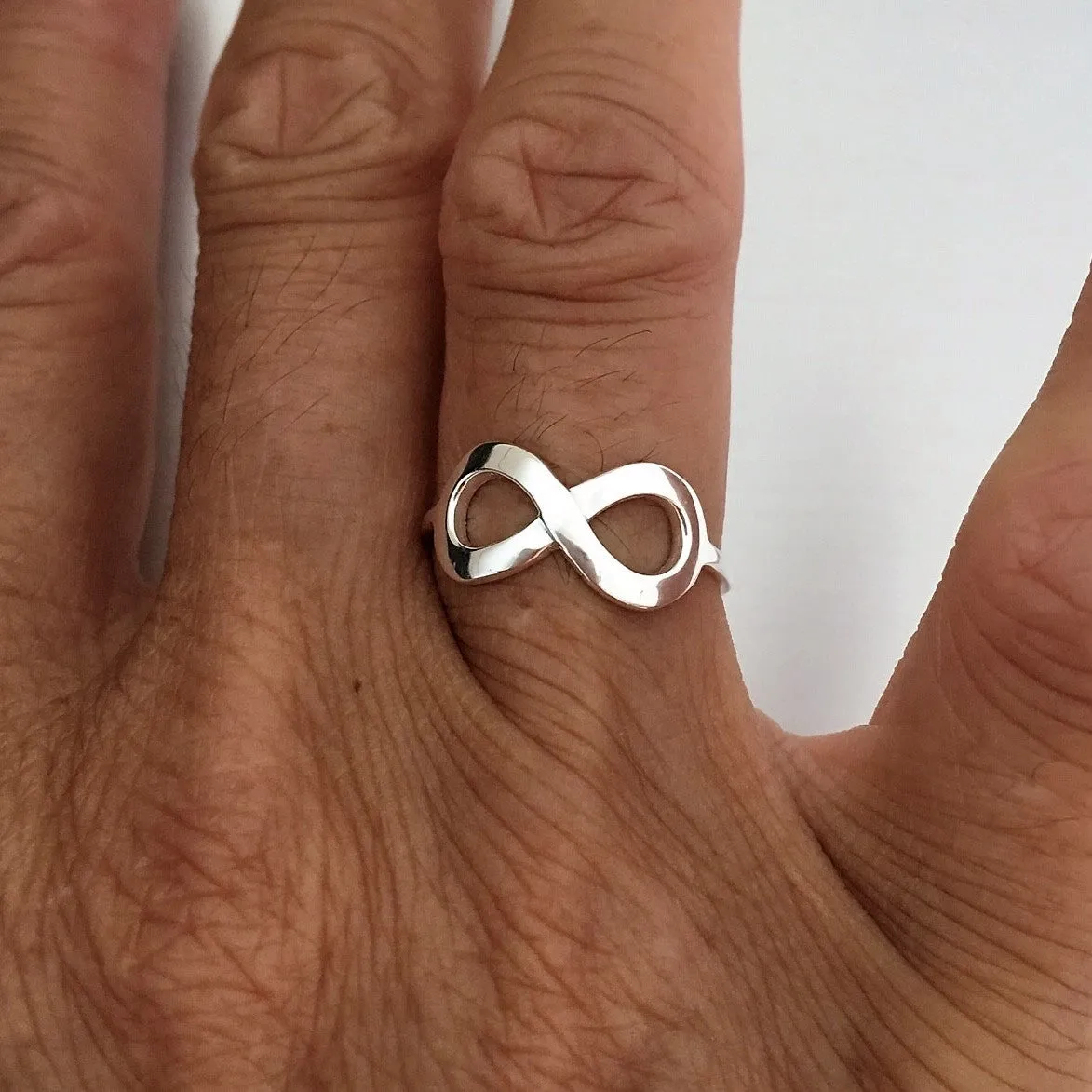 Sterling Silver Large Infinity Ring, Silver Ring, Love Ring