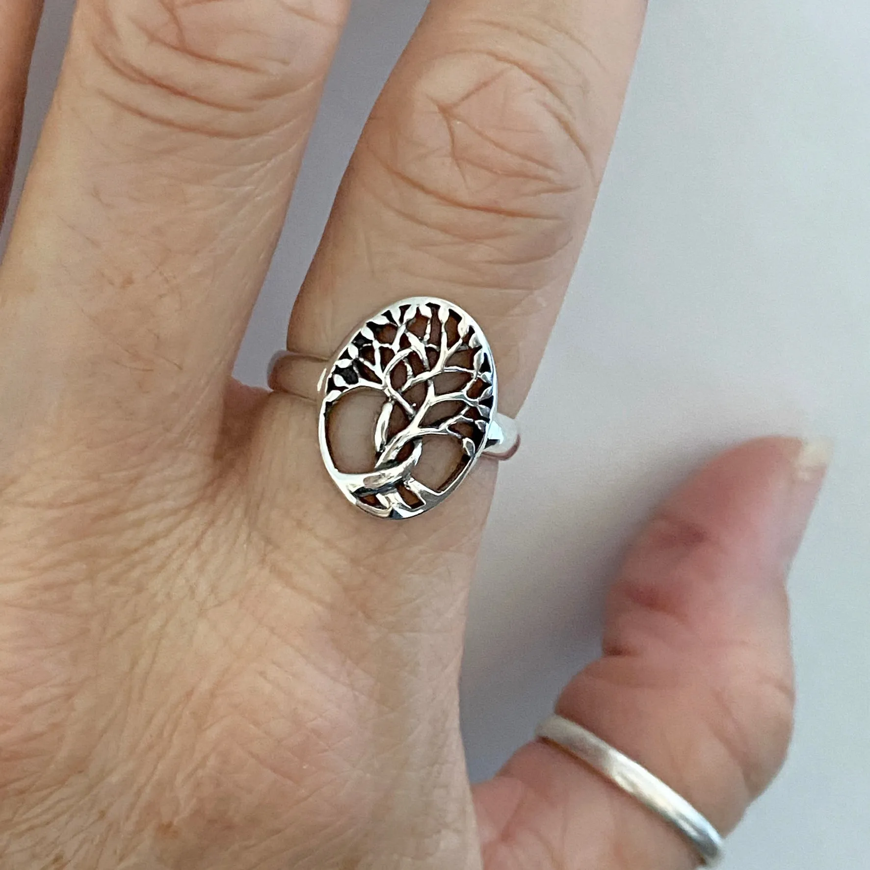 Sterling Silver Medium Tree of Life Ring, Tree Ring, Silver Ring, Boho Ring, Fortune Ring