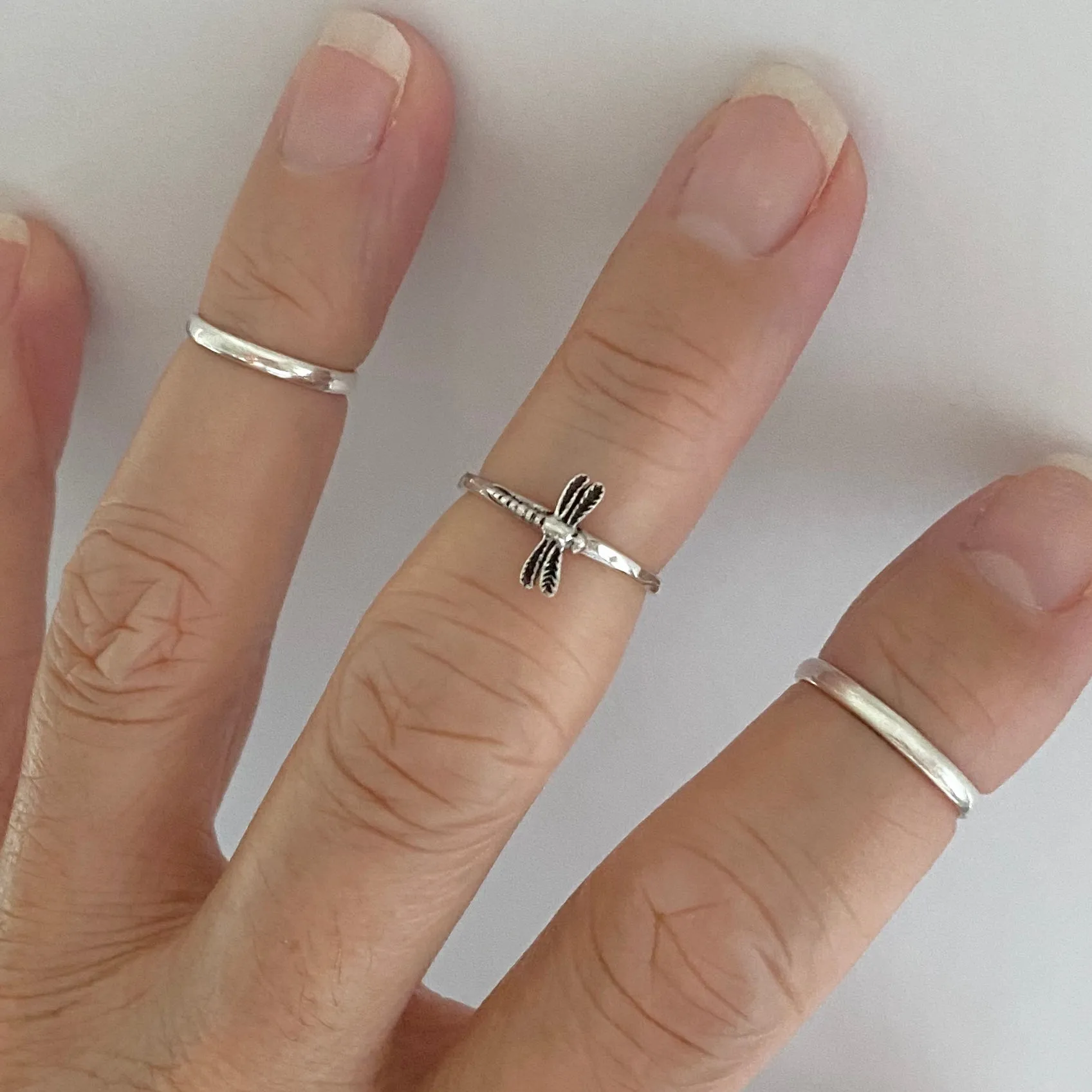 Sterling Silver Small Sideway Dragonfly Toe Ring, Silver Rings, Spiritual Ring, Dragonfly Ring