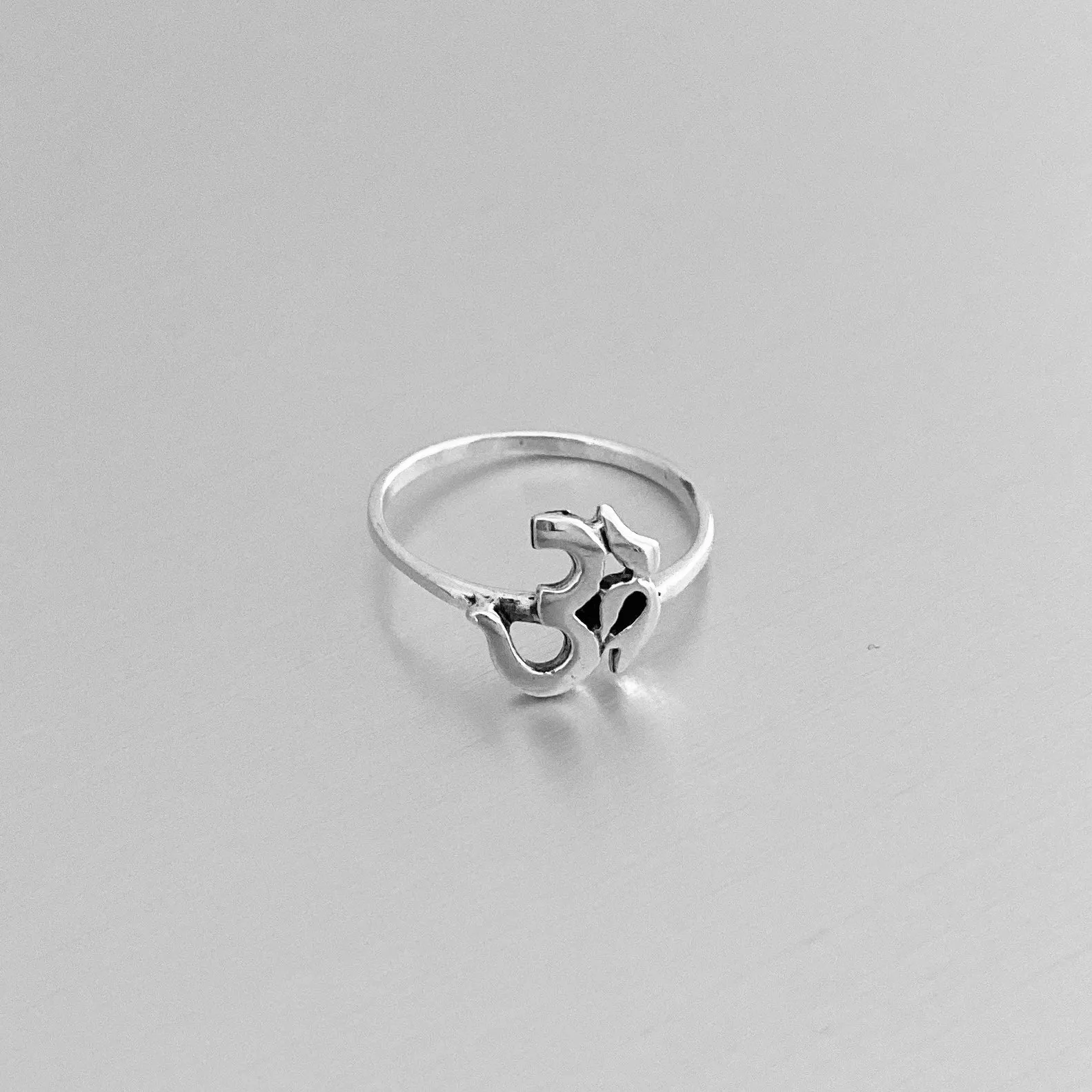 Sterling Silver Solo OM Sign Ring, Yoga Ring, Silver Rings, OM Ring