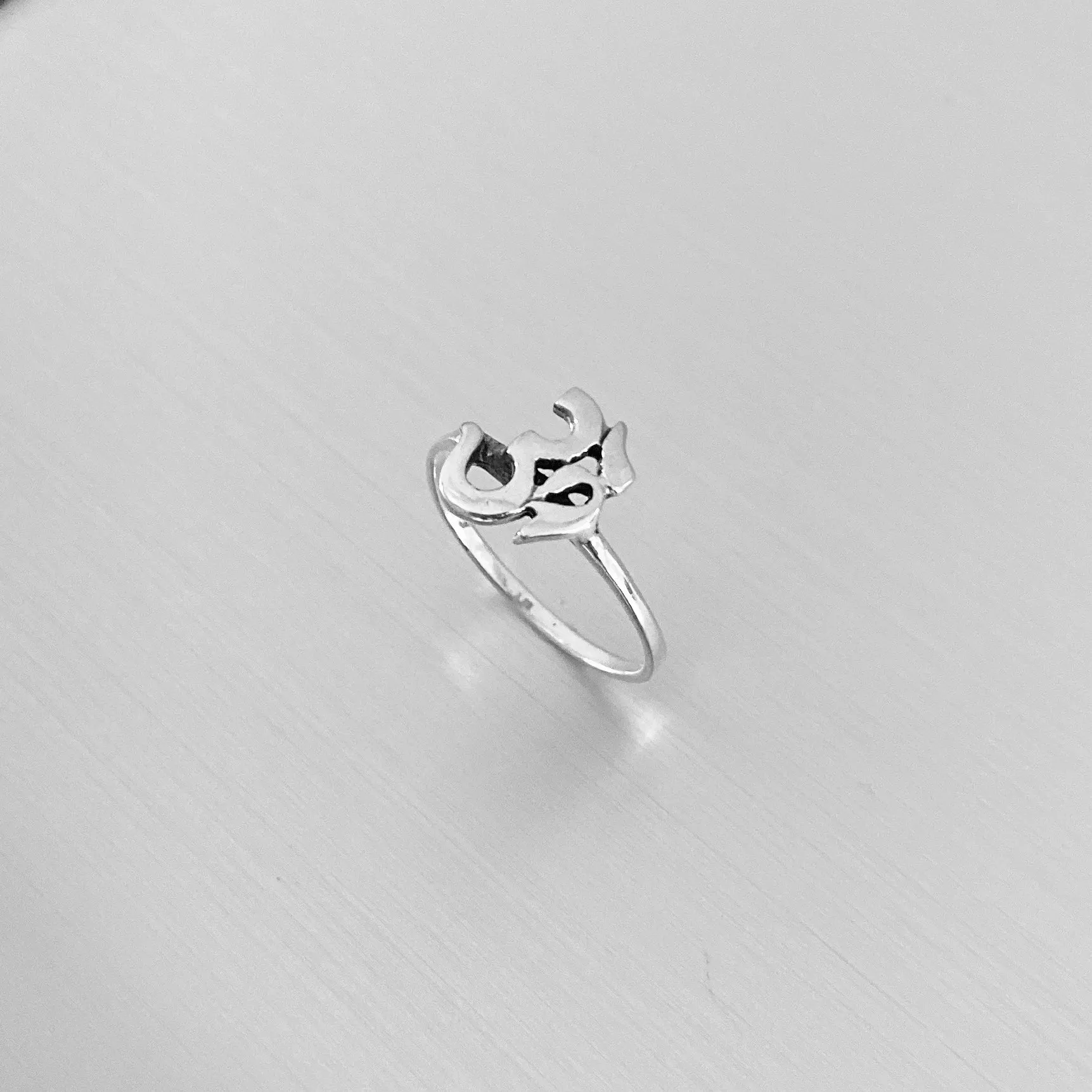 Sterling Silver Solo OM Sign Ring, Yoga Ring, Silver Rings, OM Ring