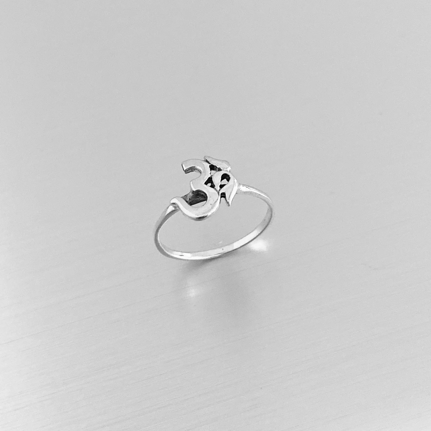 Sterling Silver Solo OM Sign Ring, Yoga Ring, Silver Rings, OM Ring