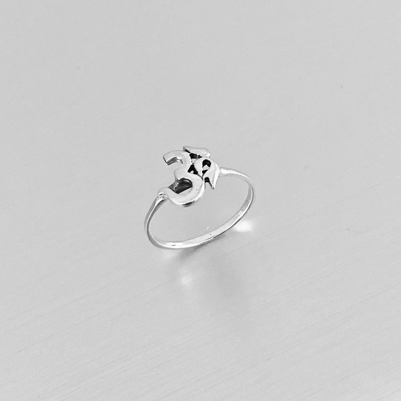 Sterling Silver Solo OM Sign Ring, Yoga Ring, Silver Rings, OM Ring