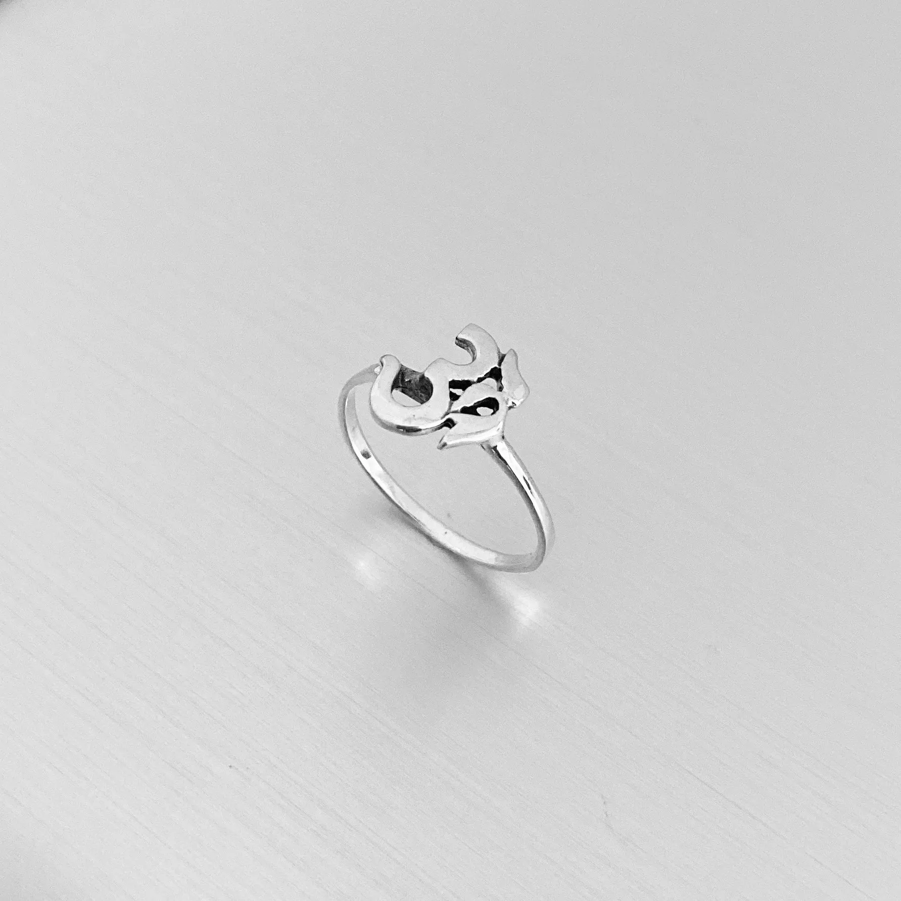 Sterling Silver Solo OM Sign Ring, Yoga Ring, Silver Rings, OM Ring