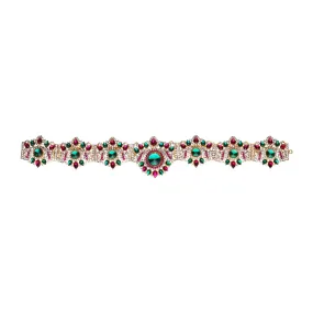Stone Belt - 2.6 x 16 Inch | Waist Belt/ Hip Belt/ God Ornament/ Multicolour Stone Jewellery for Deity
