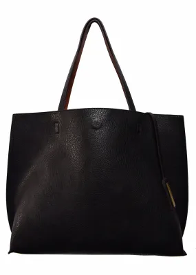 Street Level Black/Cognac Reversible Tote