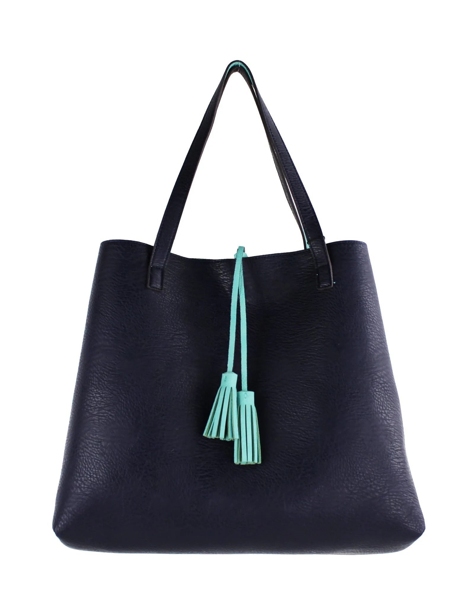 Street Level Reversible Tote Mint/Navy