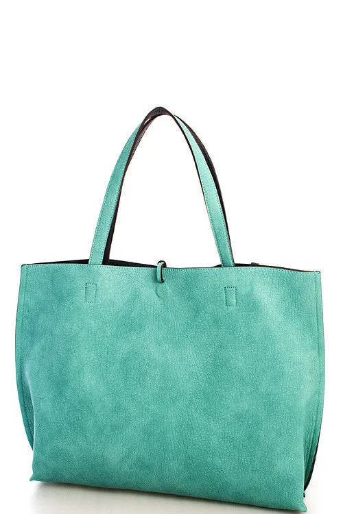 Street Level Reversible Tote Mint/Navy