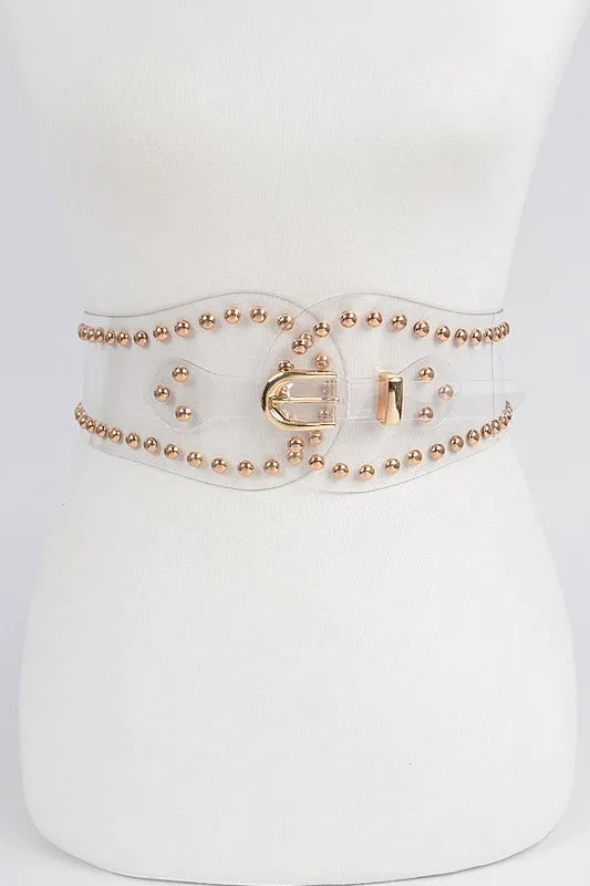 Studded Transparent Waist Belt (Pick Style)