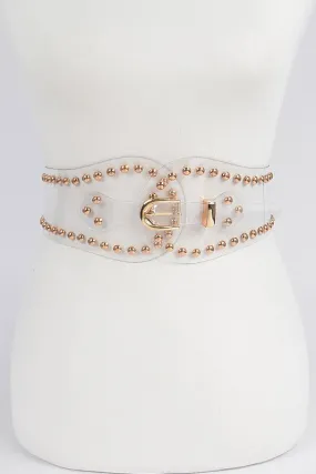 Studded Transparent Waist Belt (Pick Style)